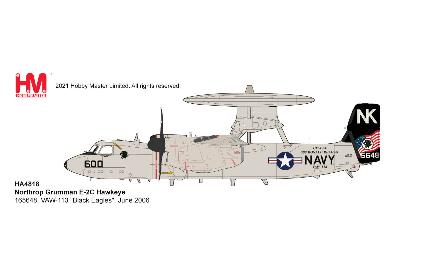 ホビーマスター E-2C HA4818 Hobby Master E-2Cホークアイ 航空自衛隊 航空総隊 警戒航空隊