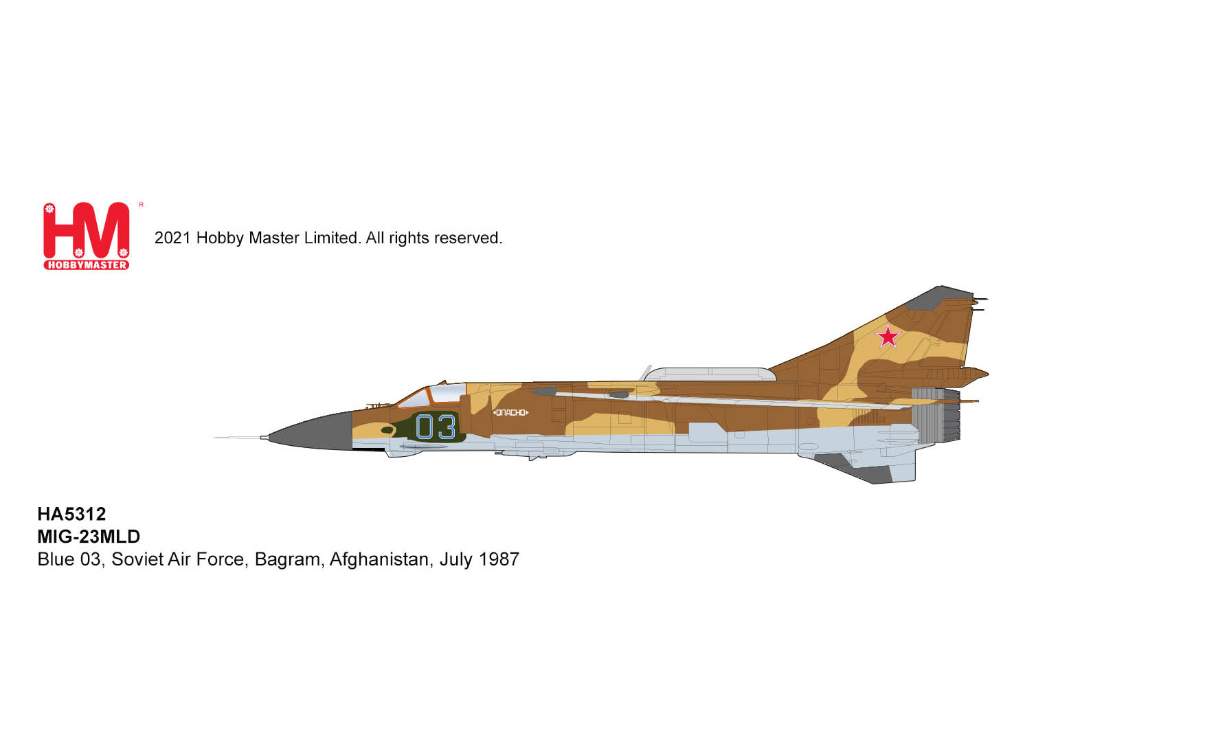 MIG-23MLD - Blue 03, Soviet Air Force, Afghanistan, 1987 - Hobby