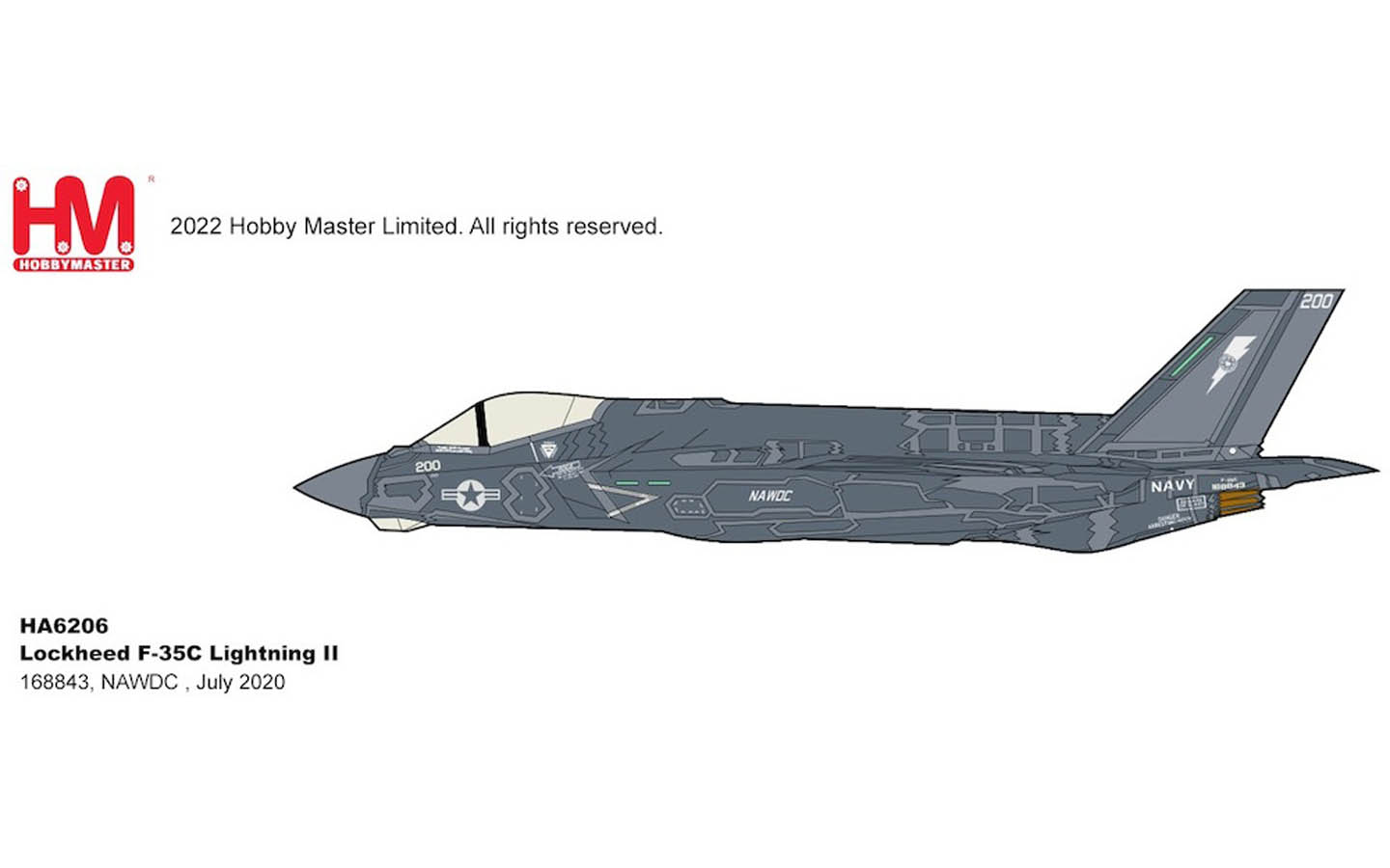 ホビーマスター HA6208 Lockheed F-35C F-35C Lightning II Model, USN, VFA-147 - Hobby Master HA6208