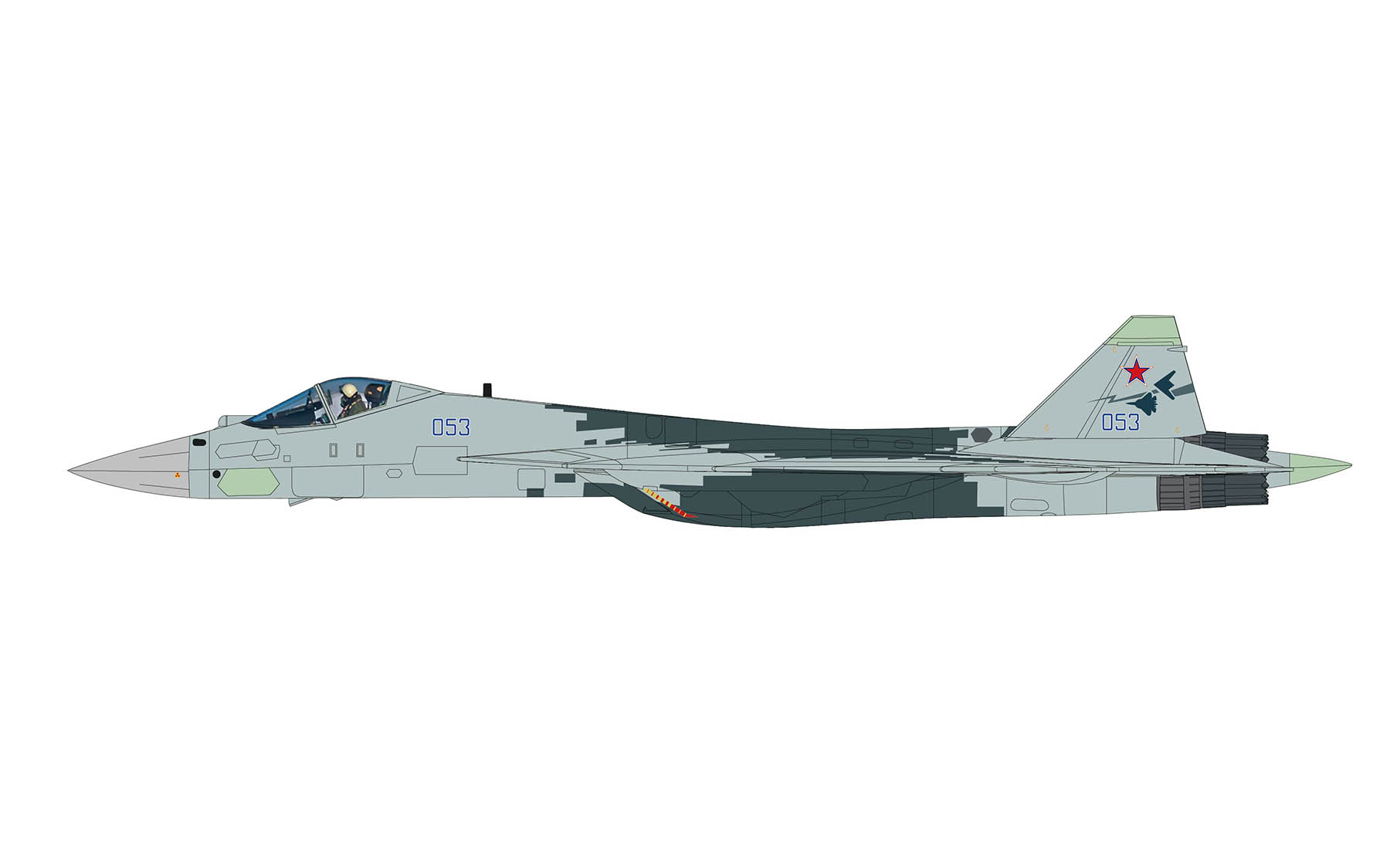 Su-57 Stealth Fighter, Bort 053, Russian Air Force, March