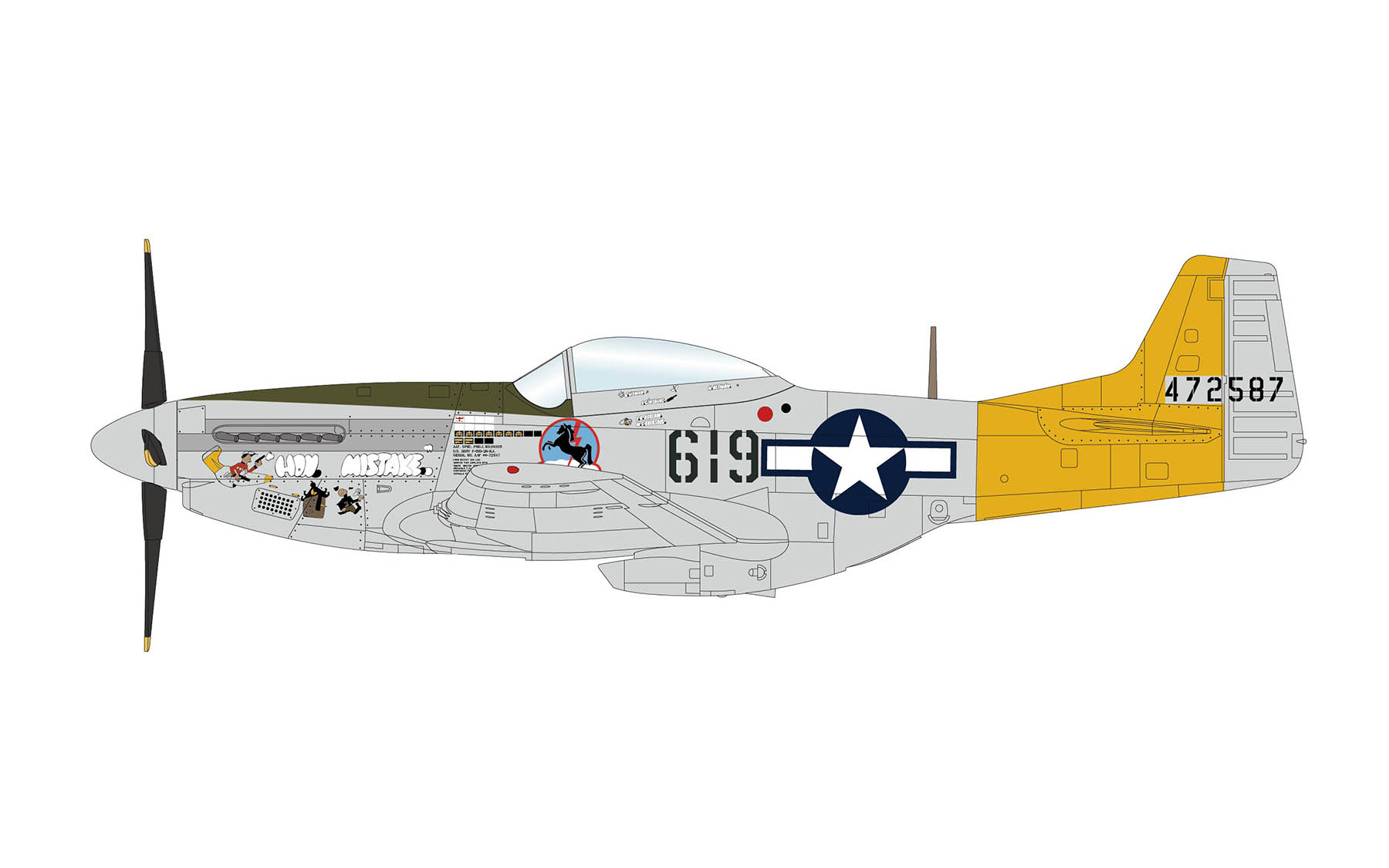 ハイぺリオン　P51ーDムスタング P-51D Mustang, Hon Mistake, 1st Lt. William G. Ebersole, Iwo Jima