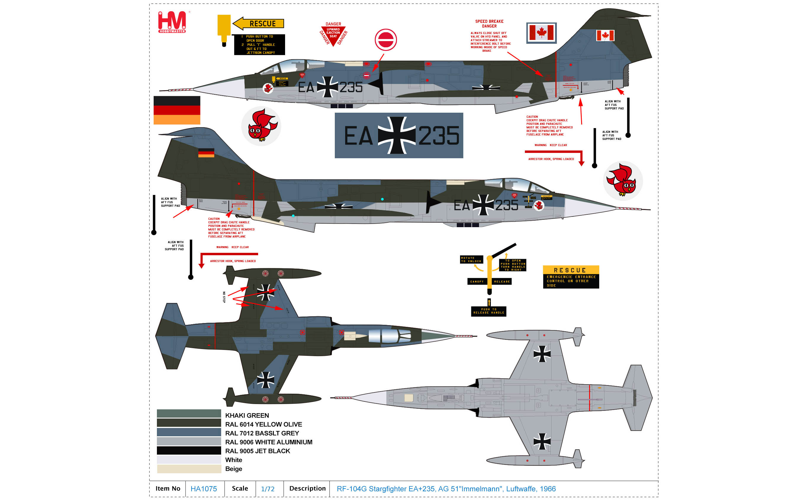 RF-104G Starfighter, EA+235, AG 51, Immelmann, Luftwaffe, 1966