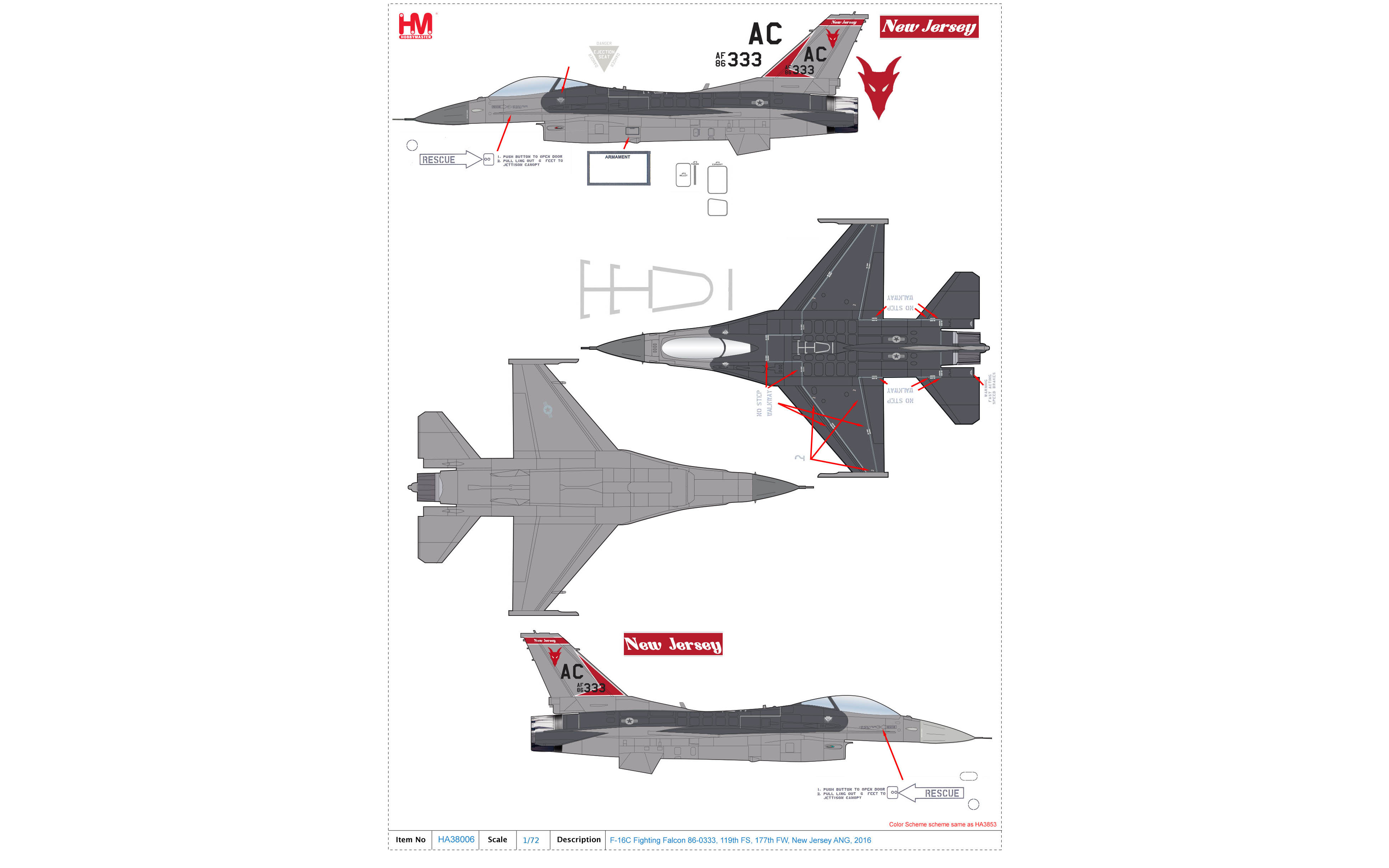 F-16C Fighting Falcon, 119th FS, New Jersey ANG, 2016