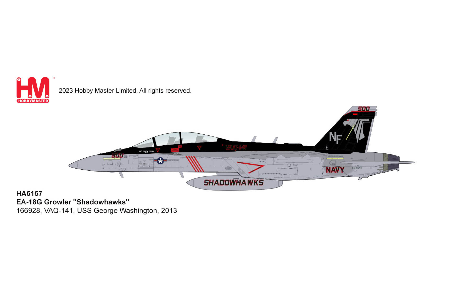 【未使用】 HOBBY MASTER HA5154 EA-18G Growler Hobby Master 1/72 HA5154 Boeing EA-18G Growler USN VX-9 Vampires