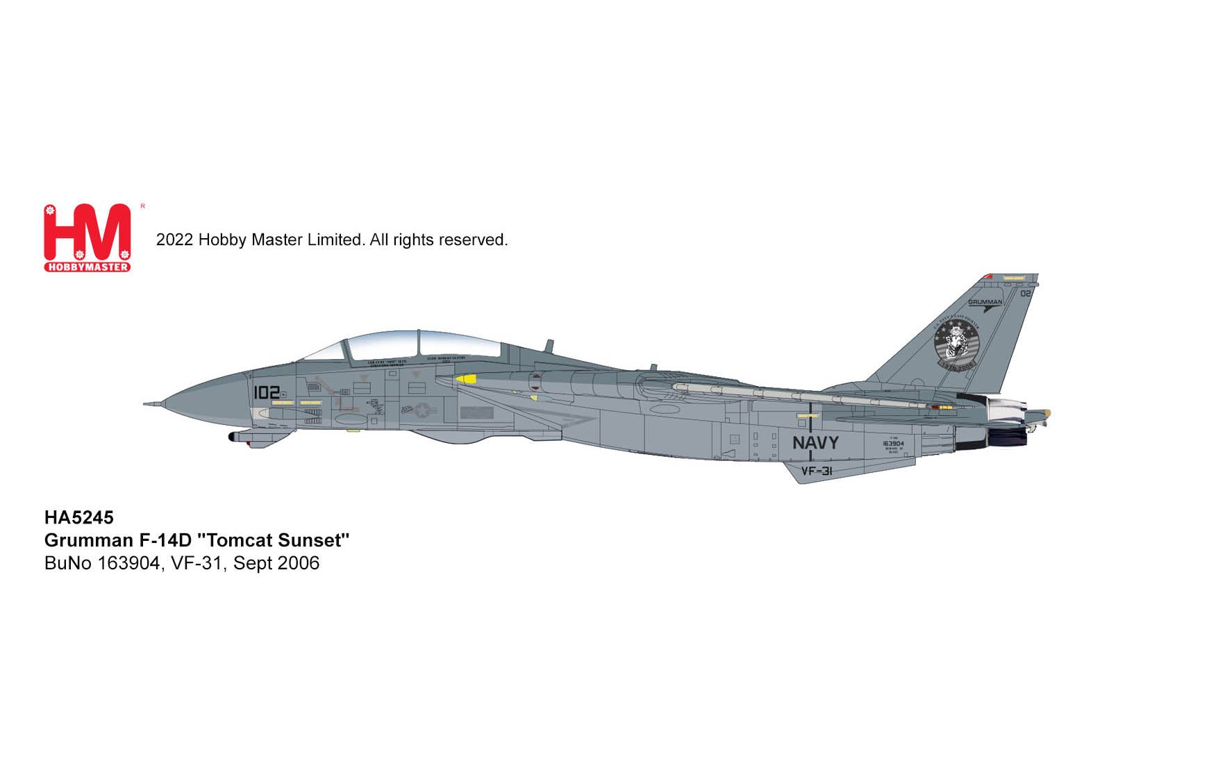 Grumman F-14D, Tomcat Sunset, BuNo 163904, VF-31, Sept 2006