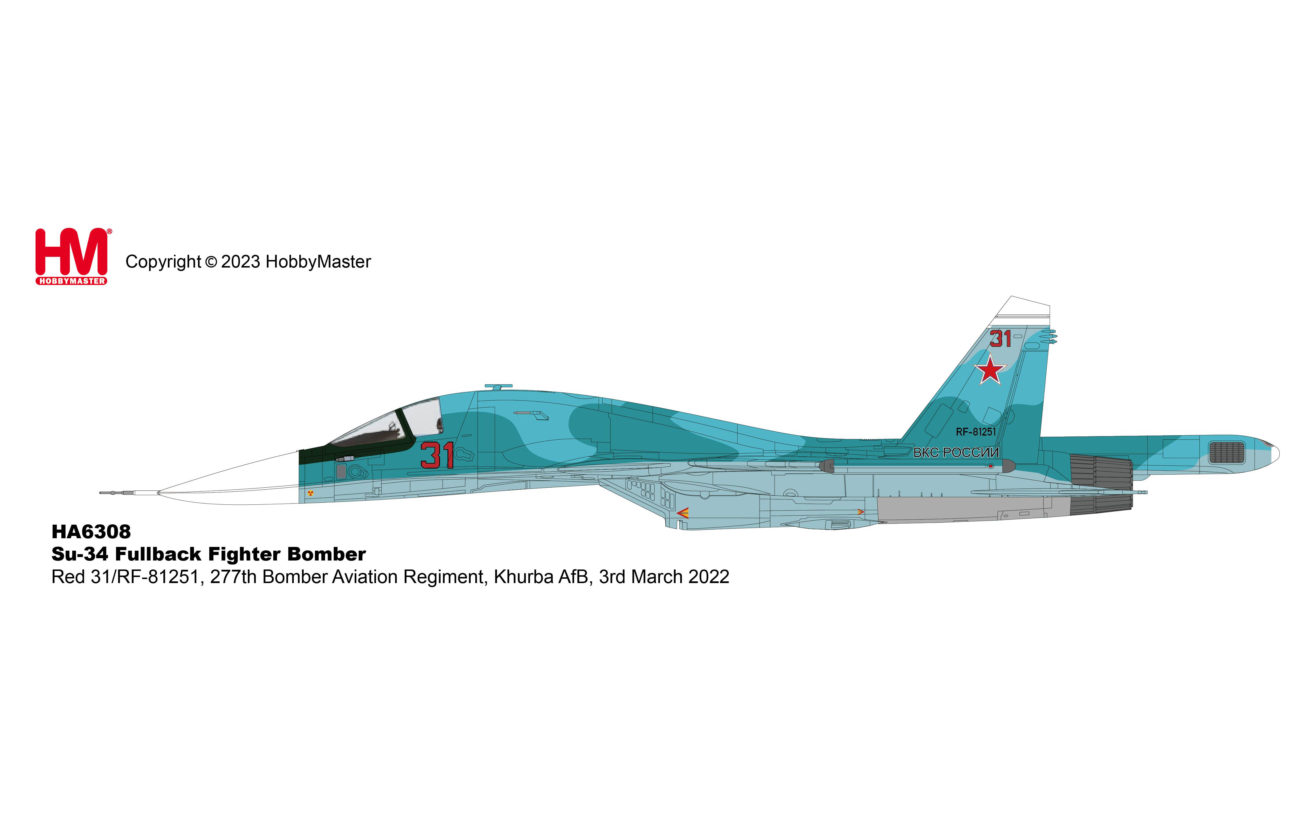 Su-34 Fighter Bomber, Battle for Kyiv, Red 31, 277th Bomber