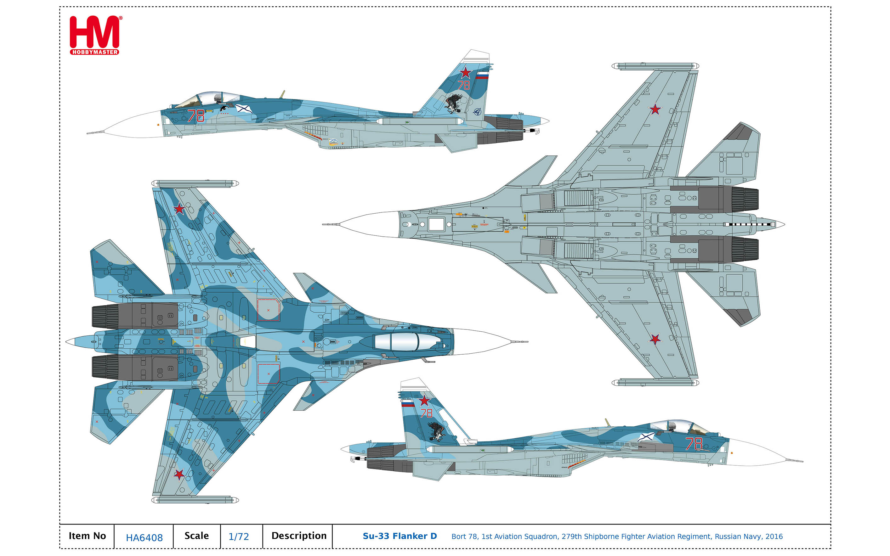 Su-33 Flanker, 1st AS, 279th SFAR, Russian Navy, 2016