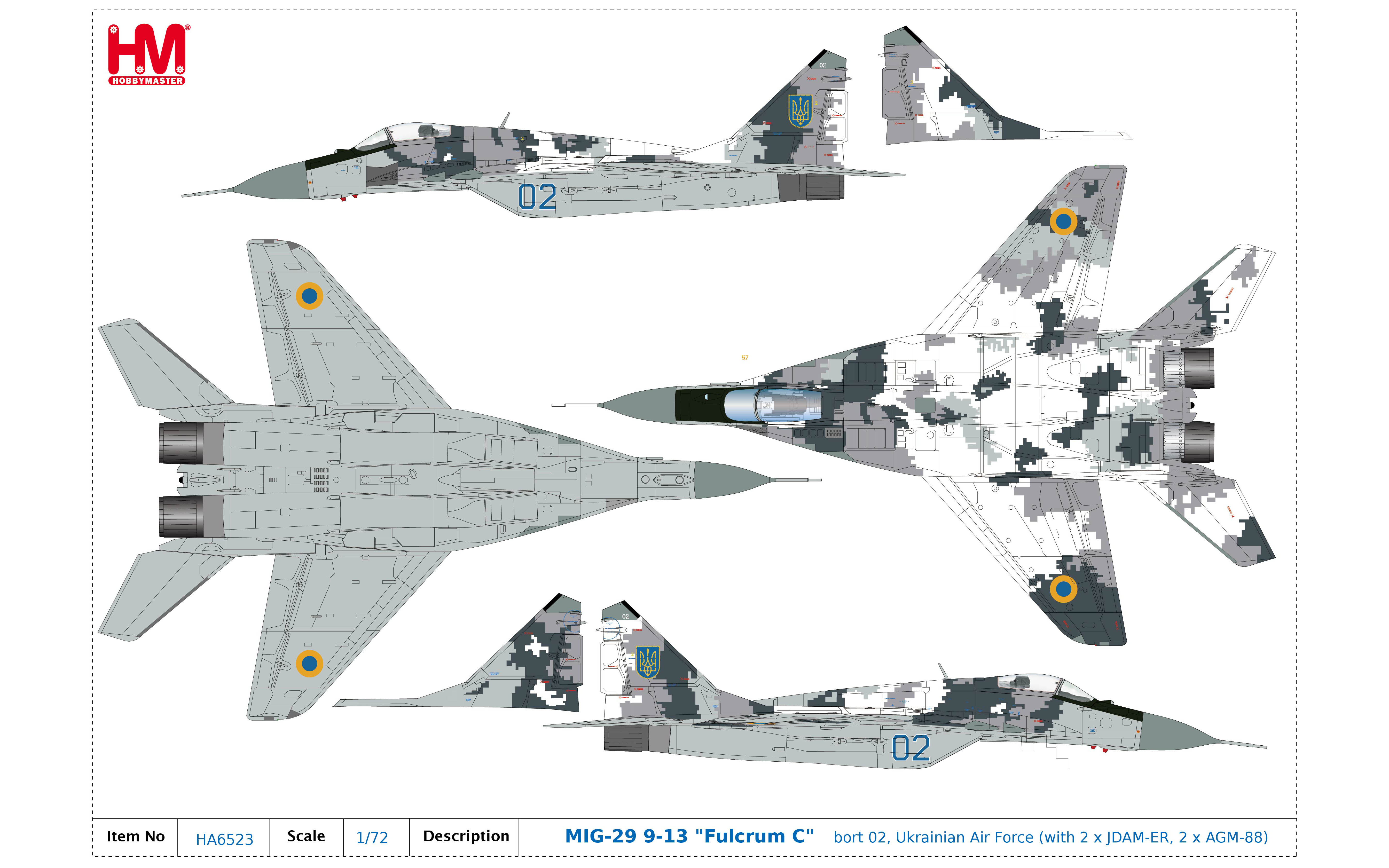 航空機・ヘリコプター Mig-29 9-13 Fulcrum C Ukranian Air Force Mig-29 9-13 Fulcrum C Ukranian Air Force