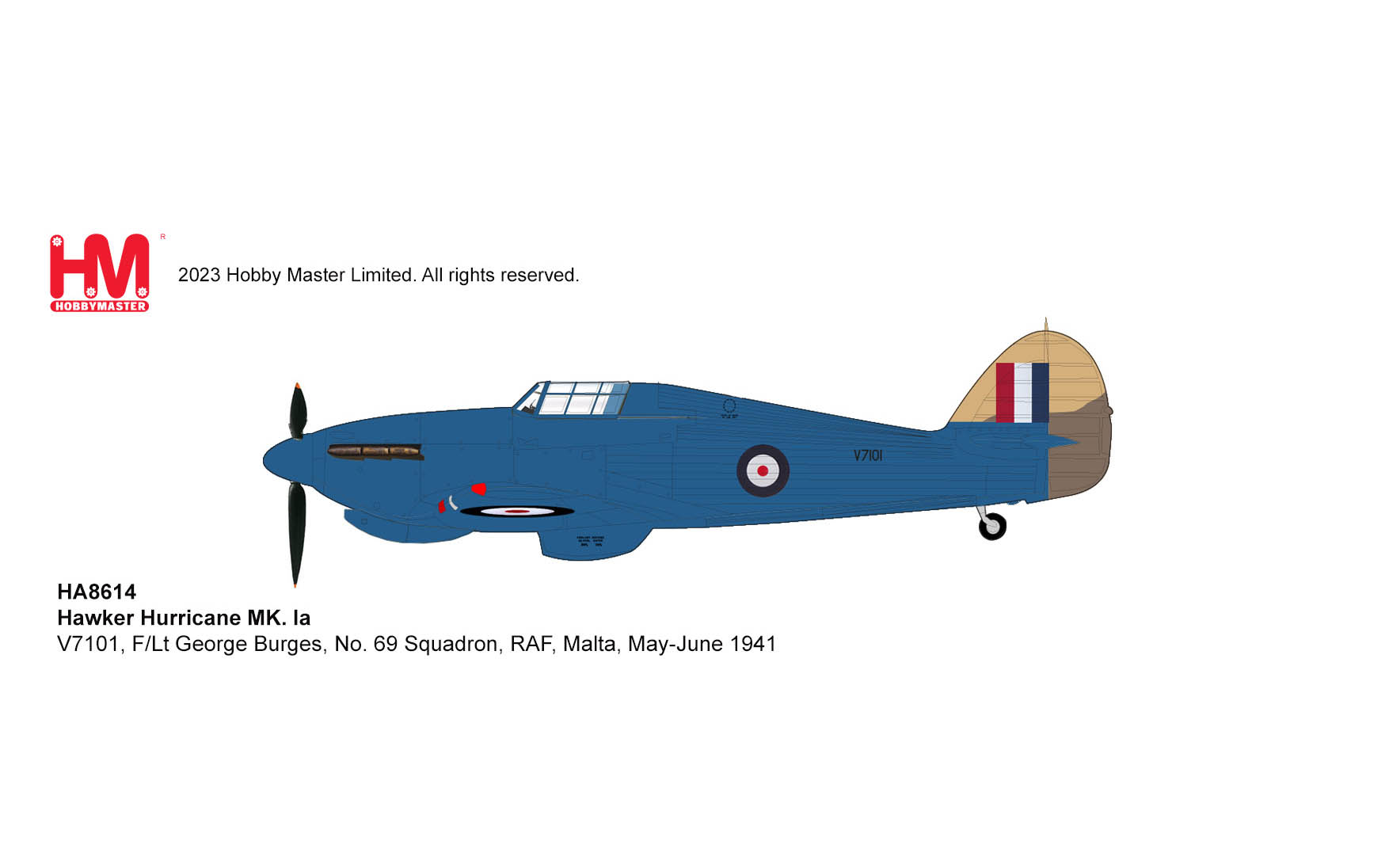Hawker Hurricane MK. Ia, F/Lt Burges, No. 69 Squadron, RAF