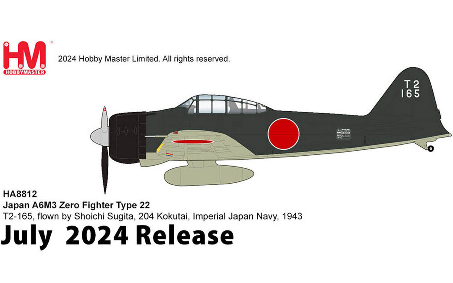 Japan A6M3 Type 22 T2-165, Shoichi Sugita, 204 Kokutai, IJN, 1943
