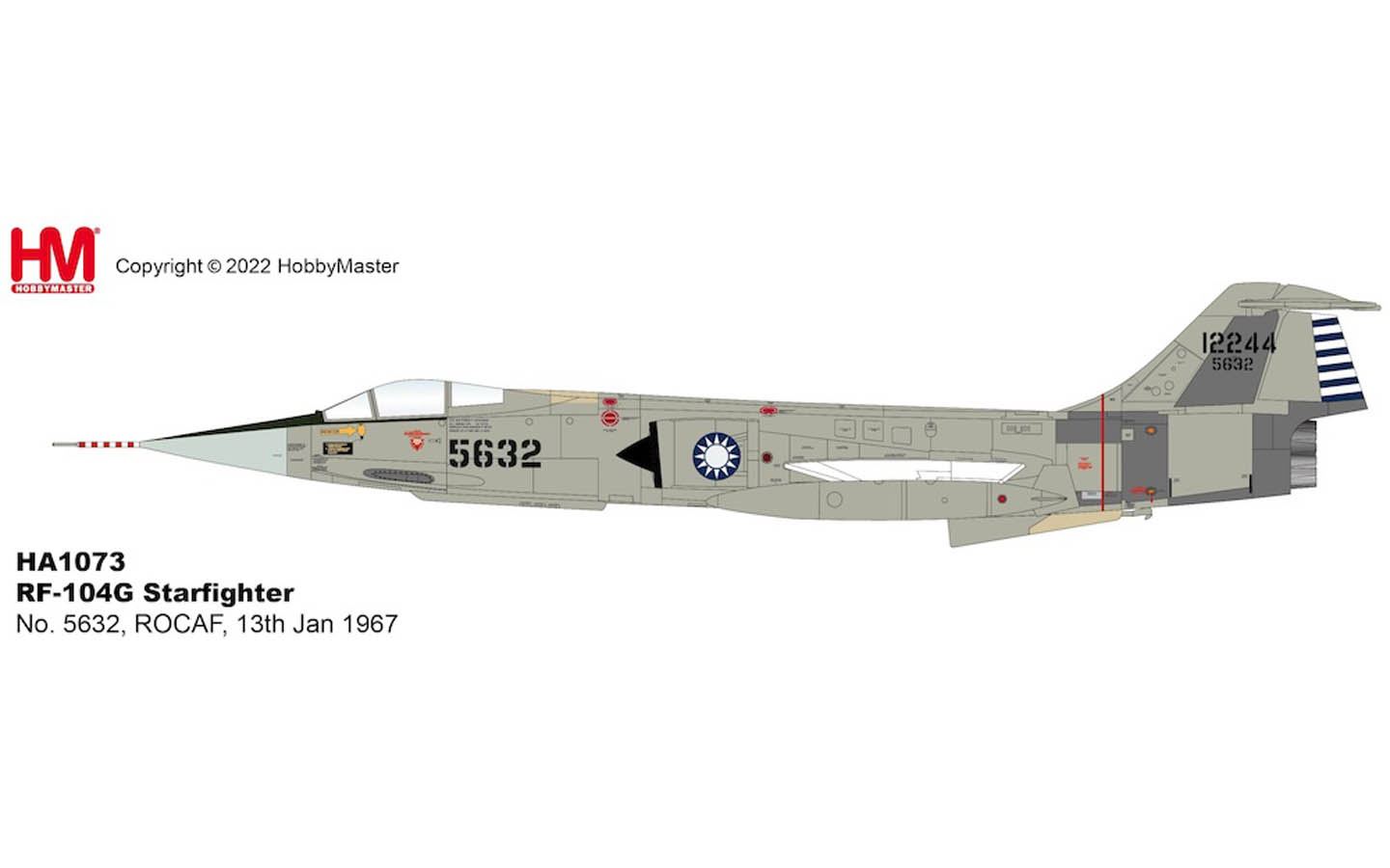 RF-104G Starfighter No. 5632, ROCAF, 13th Jan 1967 - Hobby Master