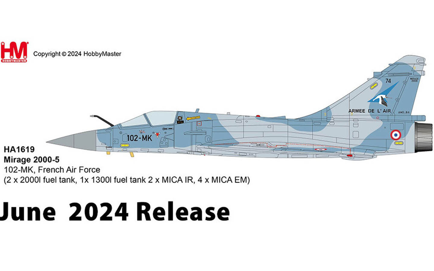 Mirage 2000-5 102-MK, French Air Force - Hobby Master HA1619