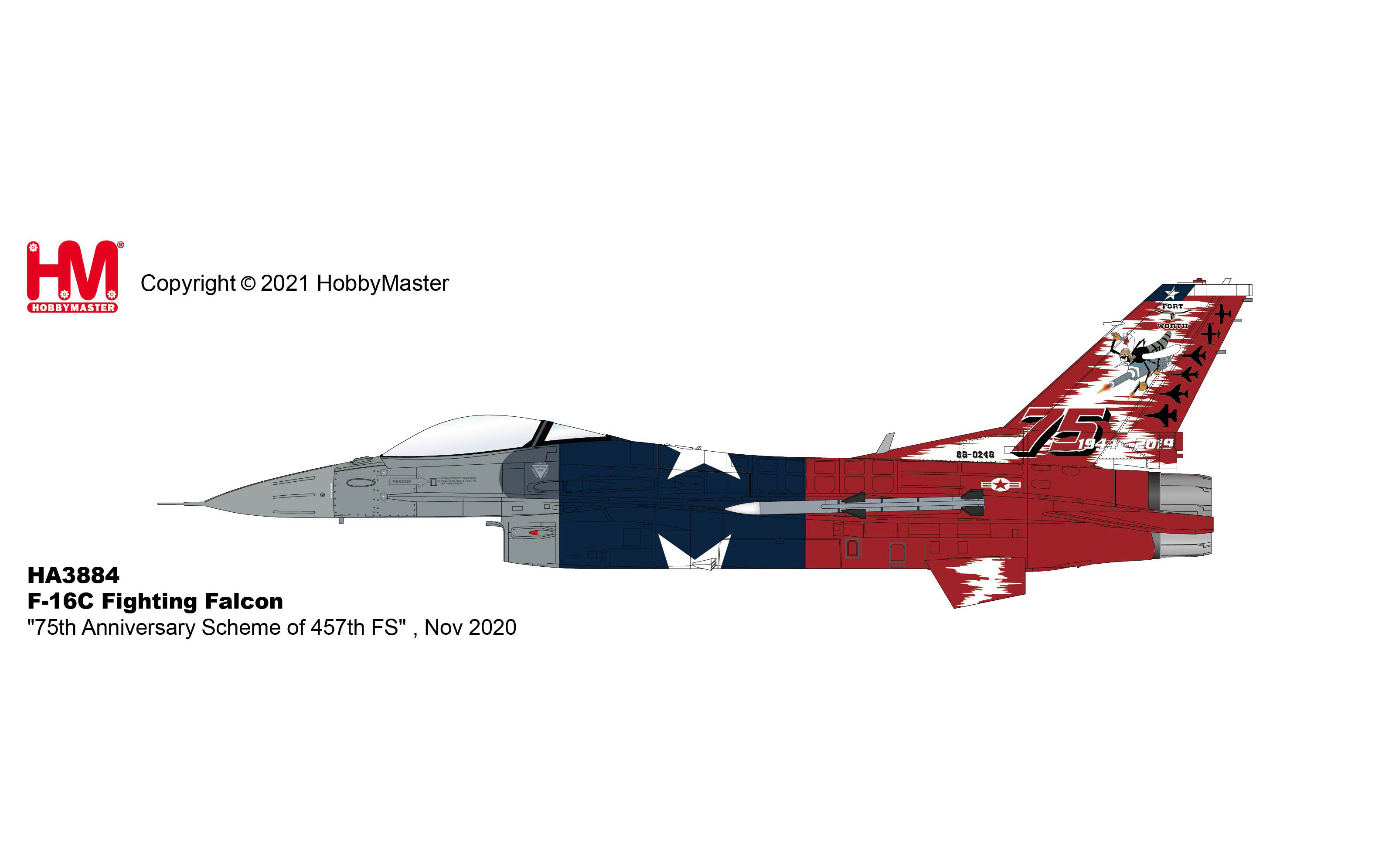 Lockheed F-16C Fighting Falcon, 75th Anniversary Scheme of