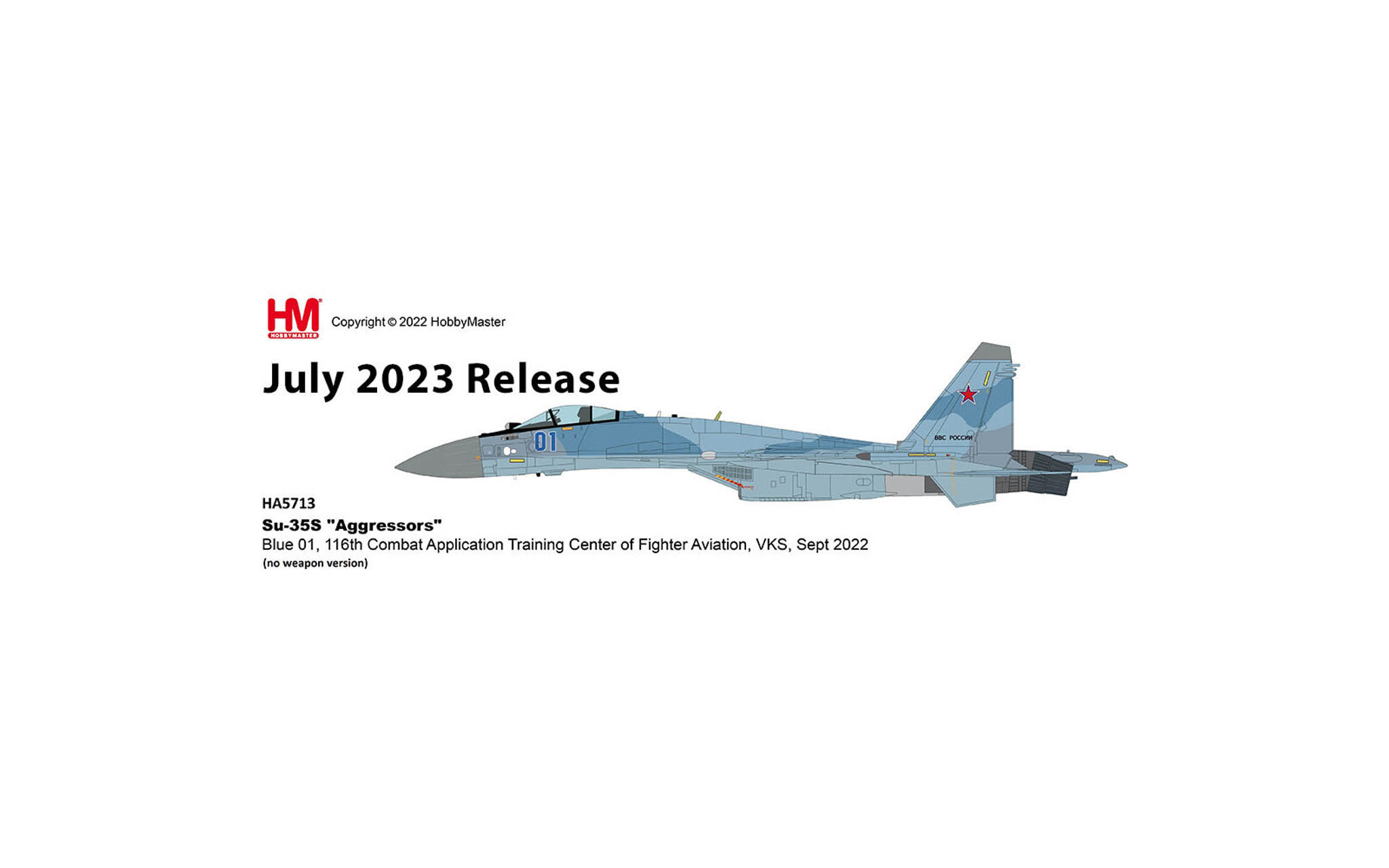 Su-35S Flanker E, Aggressors, Blue 01, VKS, Sept 2022, No weapon