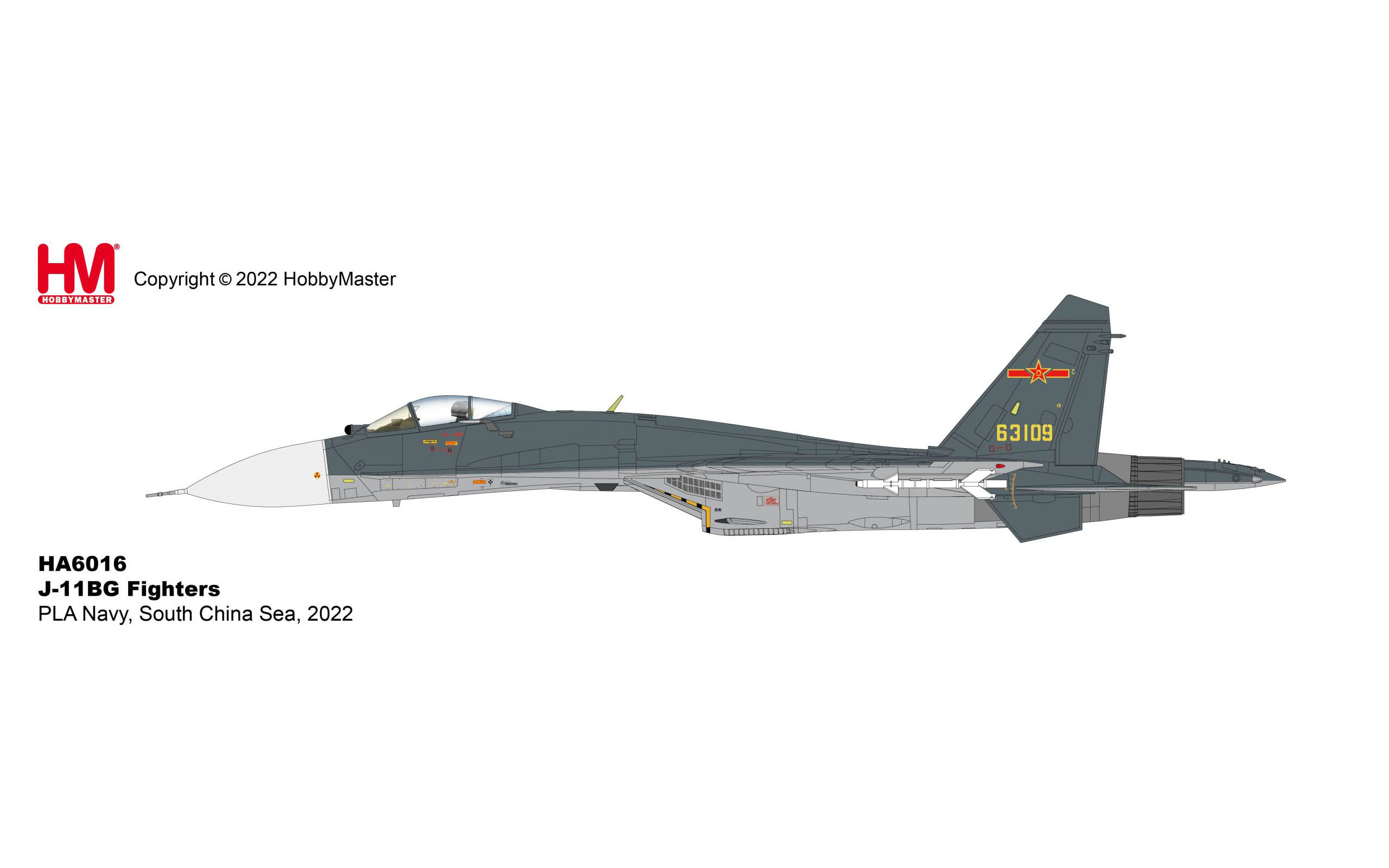 J-11BG 63109 Fighter PLA Navy, South China Sea, 2022 - Hobby