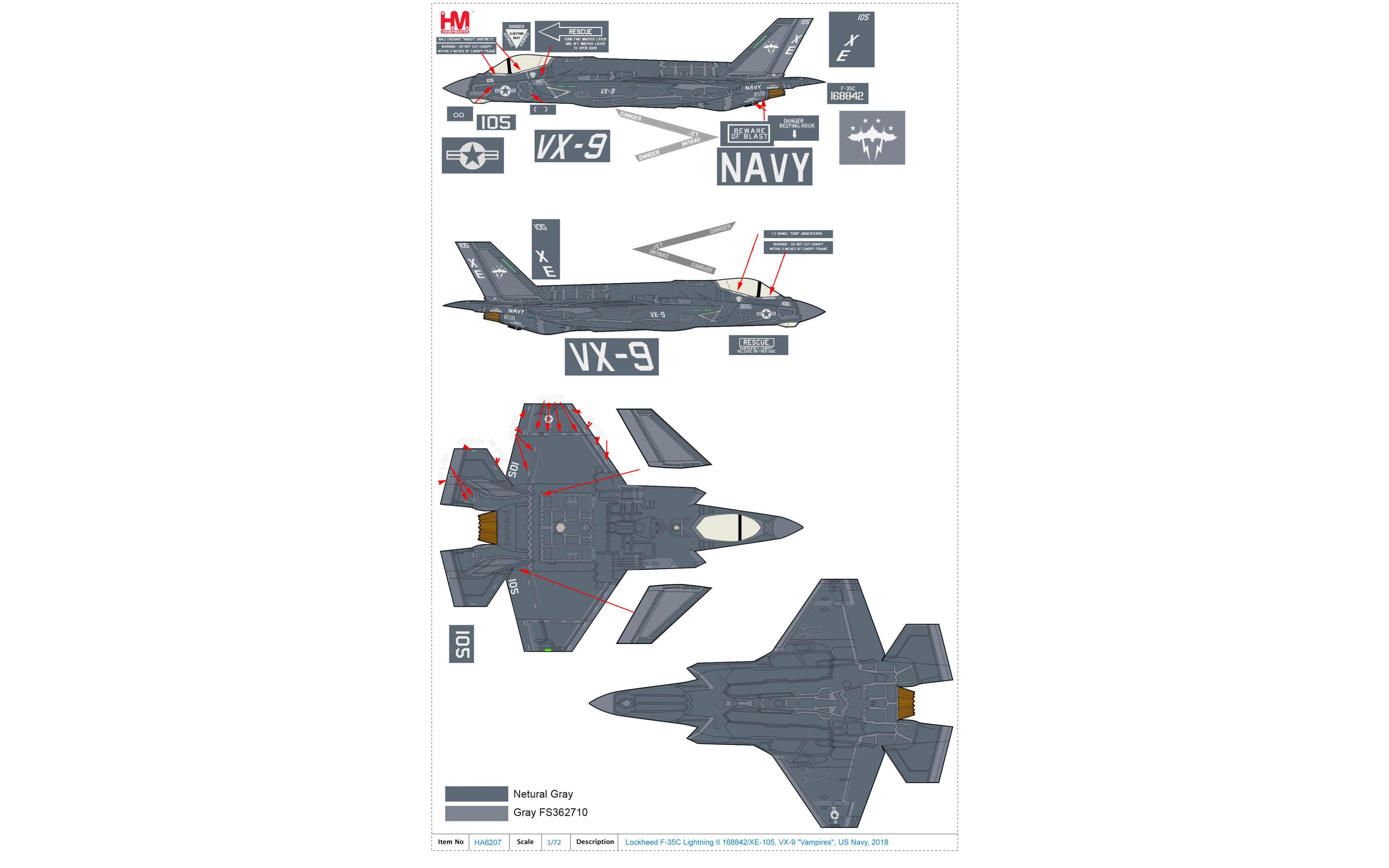Lockheed F-35C Lightning II, XE-105, VX-9, Vampires, US Navy