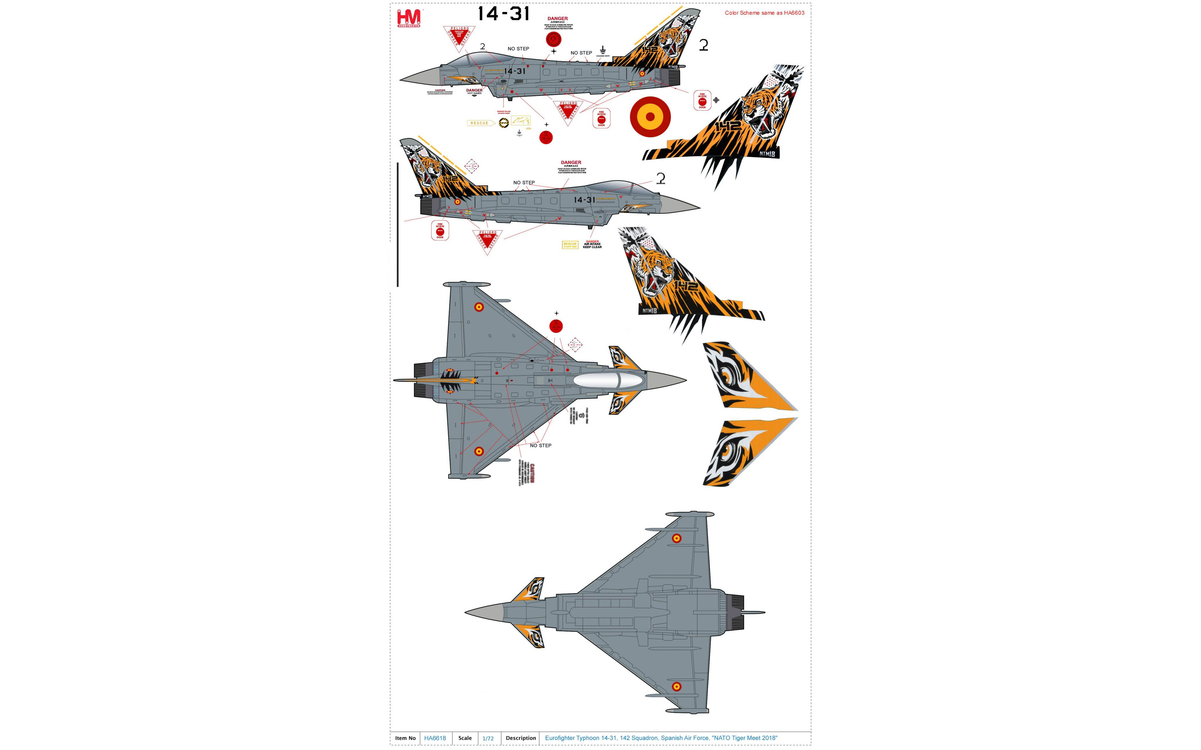 ユーロファイター タイフーン スペイン空軍 タイガーミート2018 HA6618 ニュース画像：スペイン空軍 ユーロファイター タイフーン