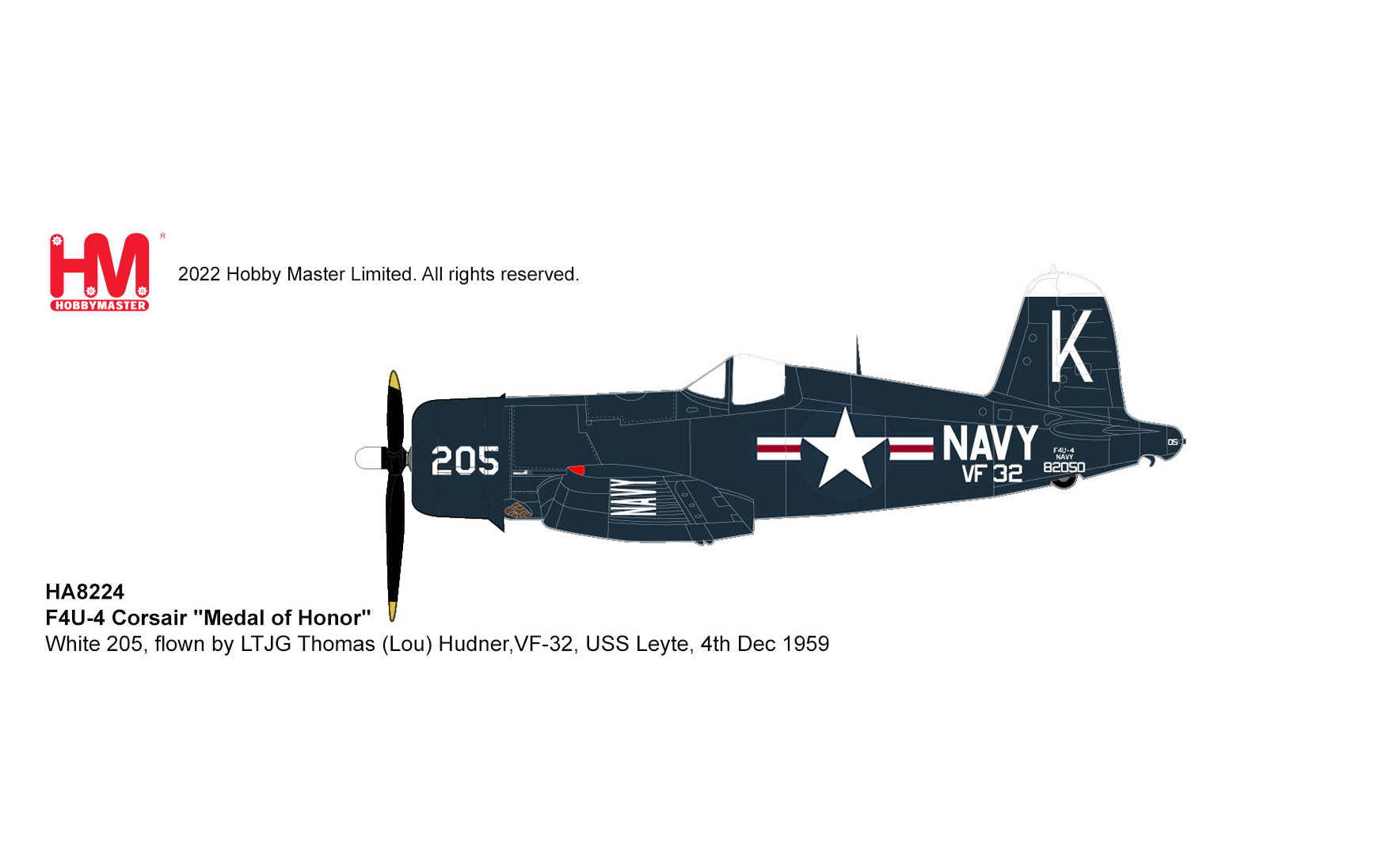 F4U-4 Corsair, Medal of Honor, White 205, LTJG Thomas Hudner