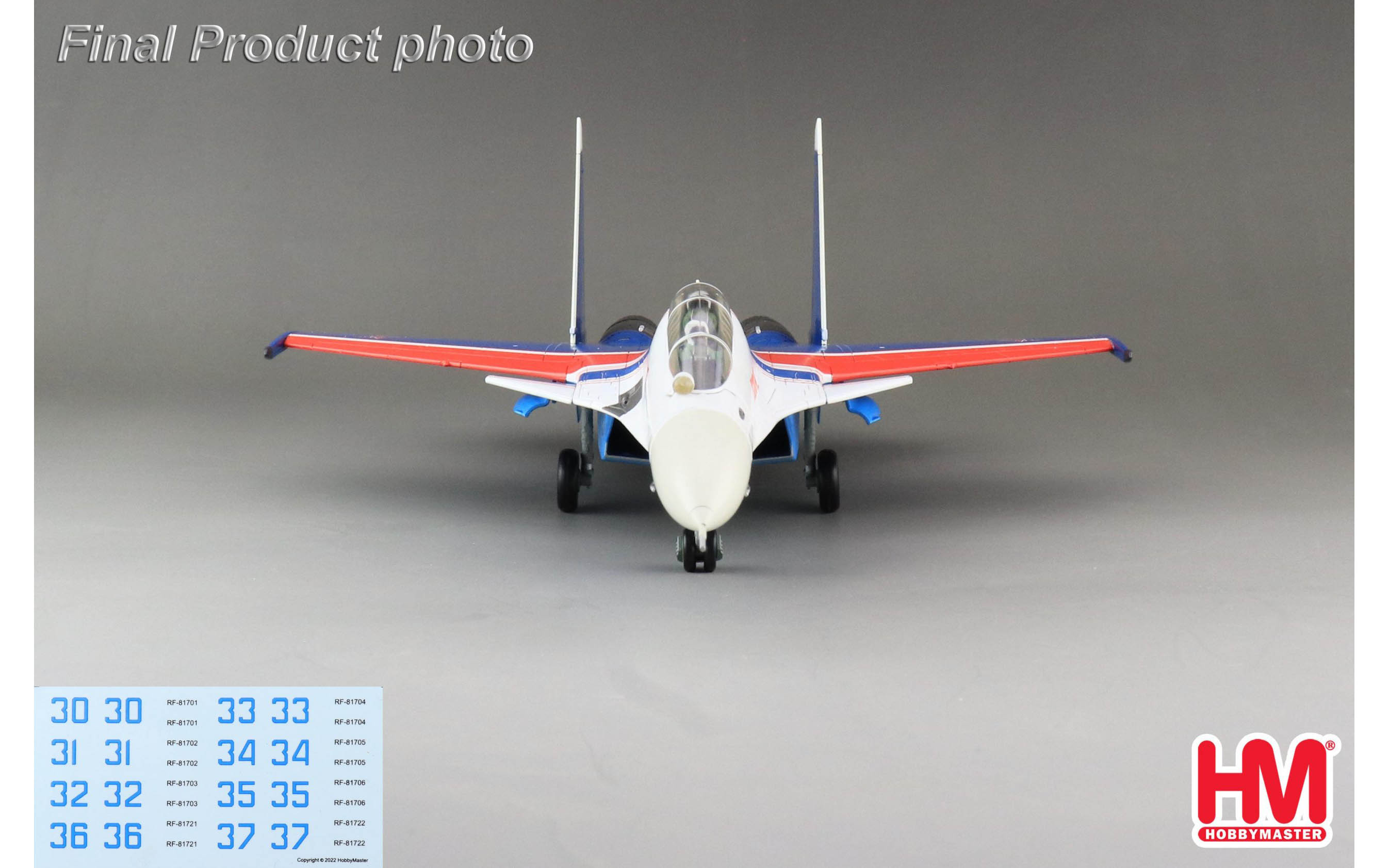 【未使用品※注記あり】HOBBYMASTER SU-30SM HA9503b Su-30SM Russian Knights Russian Air Force, 2019, decals from No.30