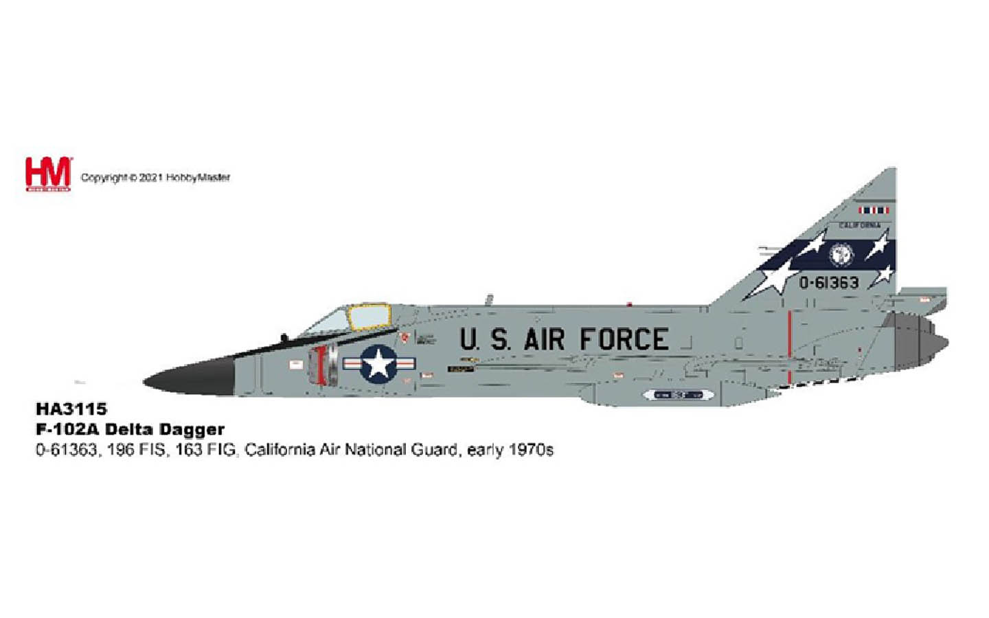 F-102A Delta Dagger, 196 FIS, 163 FIG, California Air