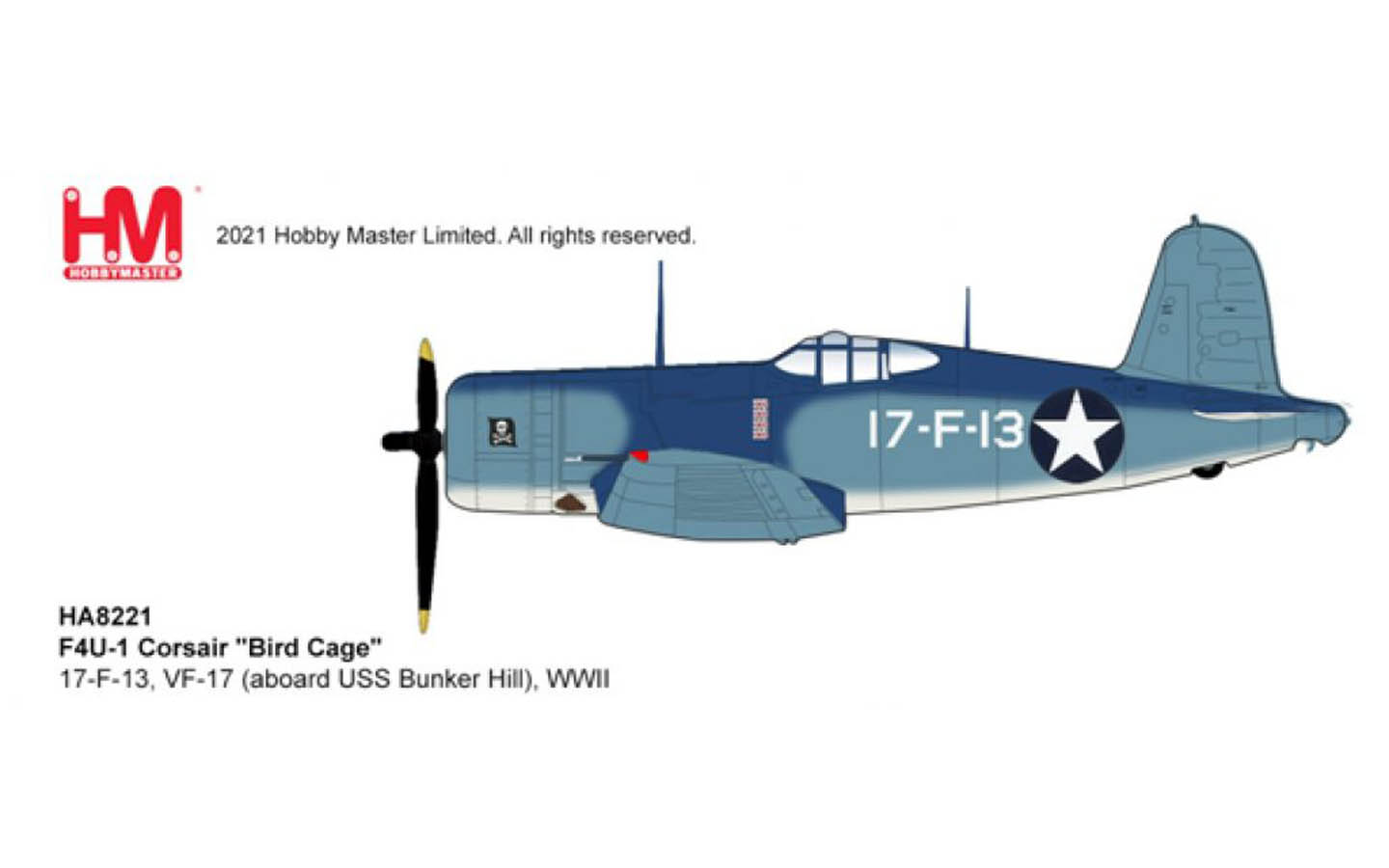 F4U-1 Corsair - Bird Cage, VF-17, USS Bunker Hill - Hobby Master
