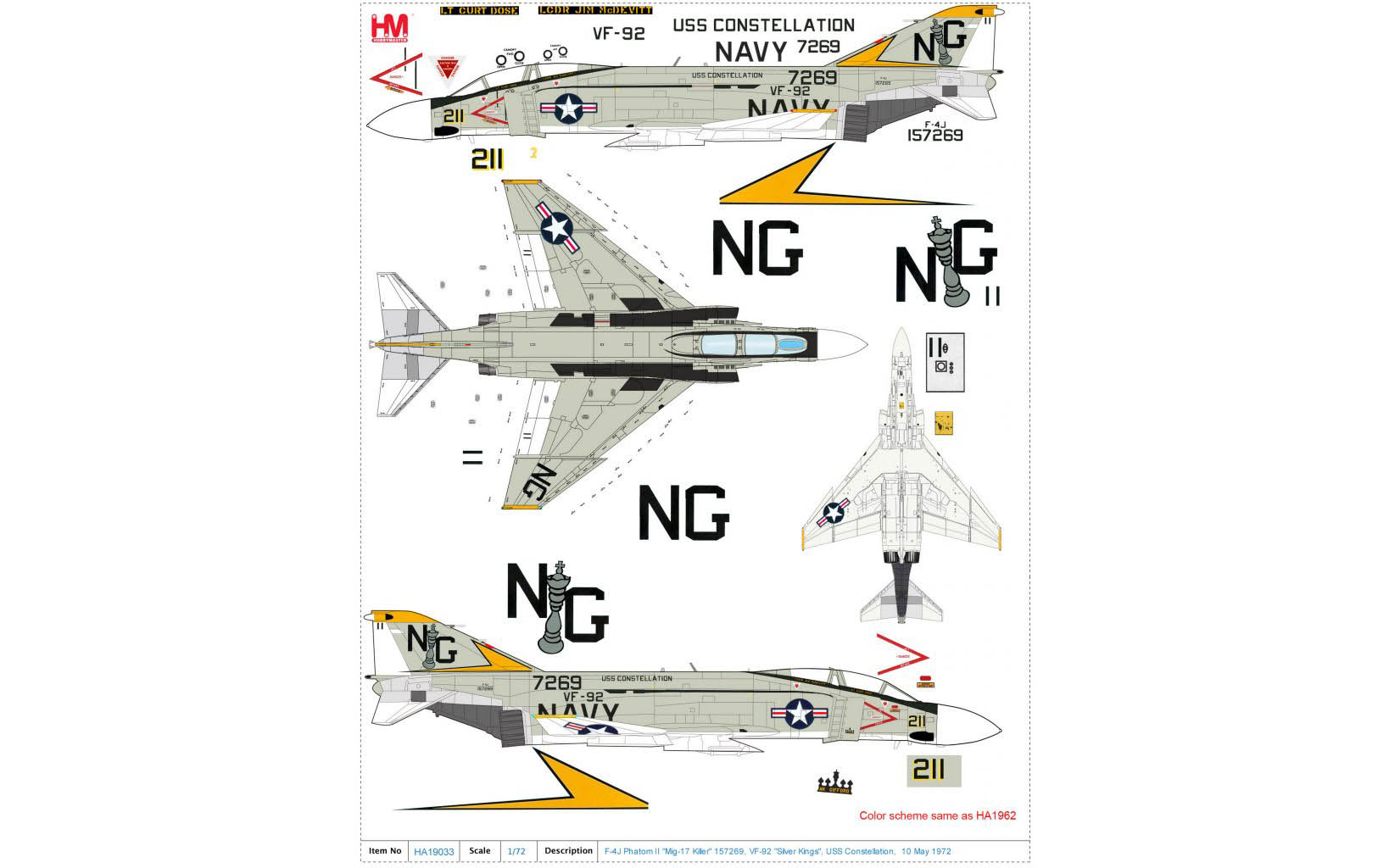 F-4J Phantom II - Mig-17 Killer, VF-92, Silver Kings, USS