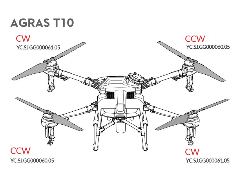 DJAISJNMC Drone Parts Agras Drone Para Hélice DJI T10, Hélice, Cuchillas (8 Piezas Por Juego Completo