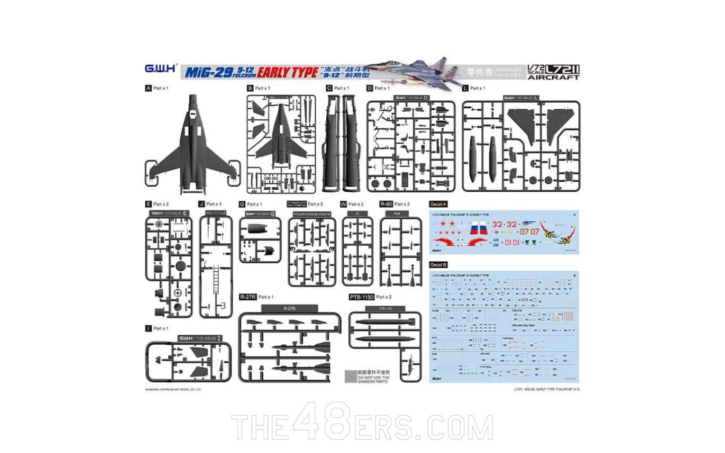GWH MiG-29 9-12 Fulcrum Early Type L7211-1/72 main image 1