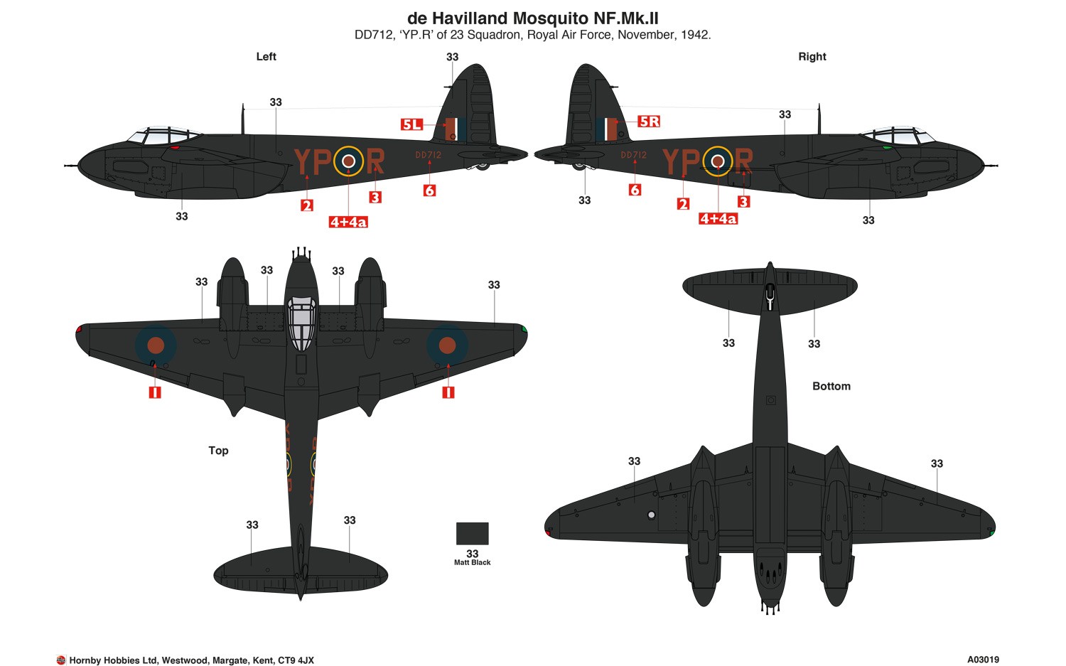 De Havilland Mosquito MkII/VI/XVIII 1:72 - Airfix A03019