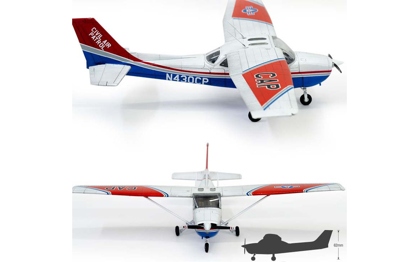 Maquette Avion Civil Academy 492367-1/48 Cessna 172 Skyhawk Civil Air Control Kit Modélisme Plastique échelle 1/48 Academy