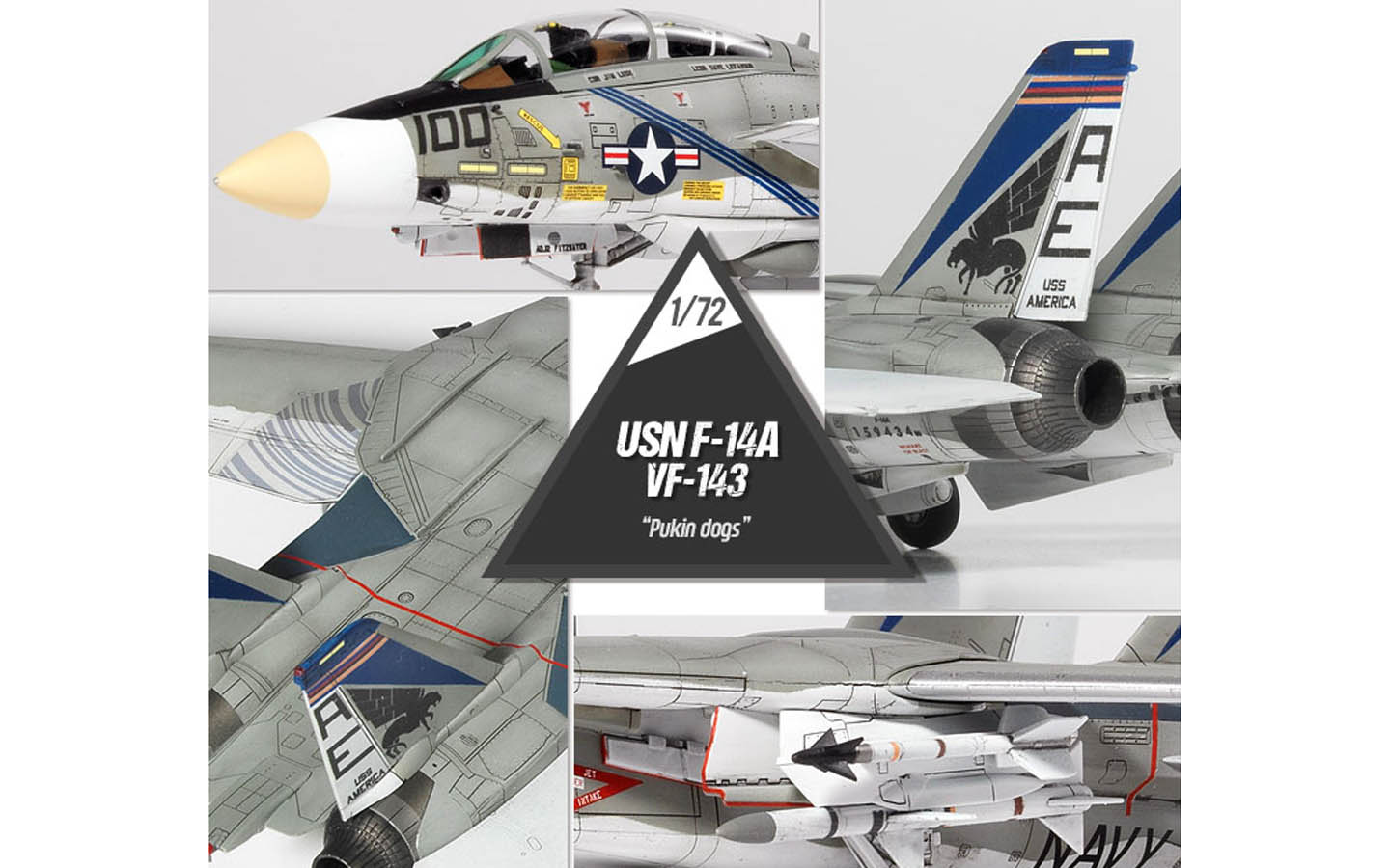 USN F-14A, VF-143 Pukin Dogs - Academy 12563 | kingshobby.com