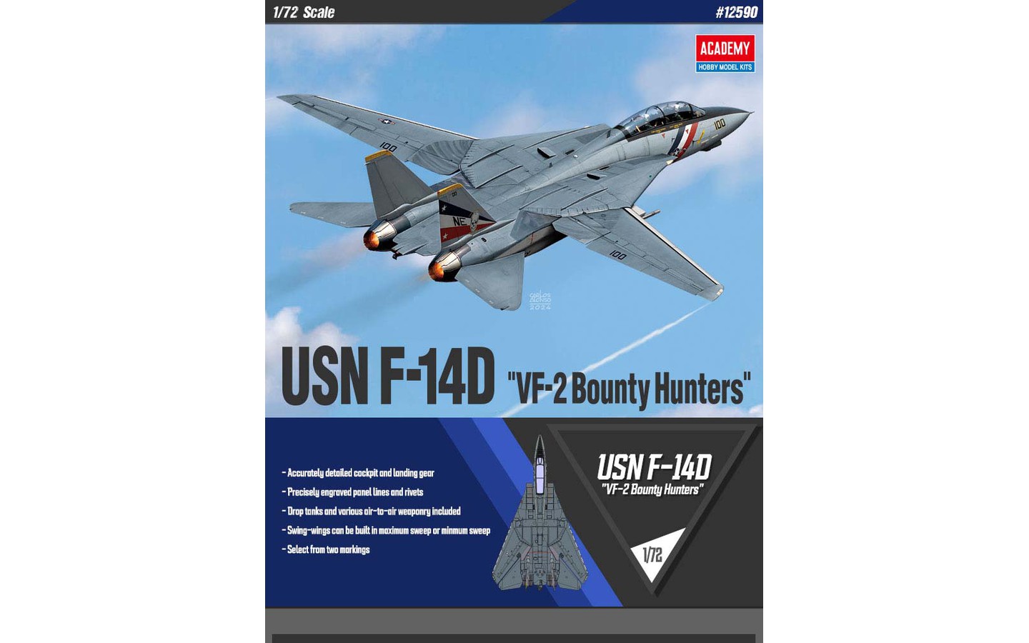 ホビーマスター1/72 F-14D VF-2 HA5237 Grumman F-14D Tomcat US Navy, NE100/163894, VF-2 