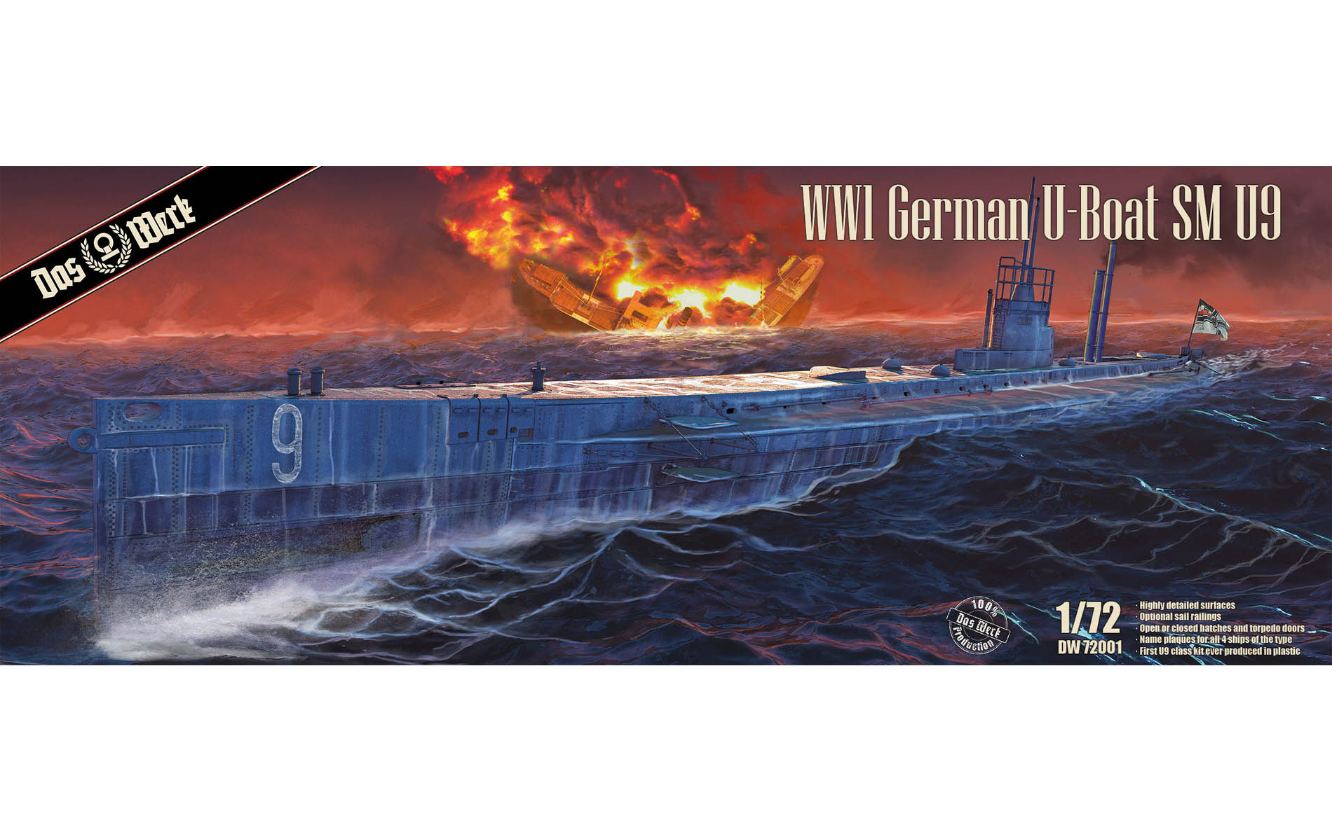 UBoat SM U9, German WWI PetroleumElectric UBoat Das Werk DW72001