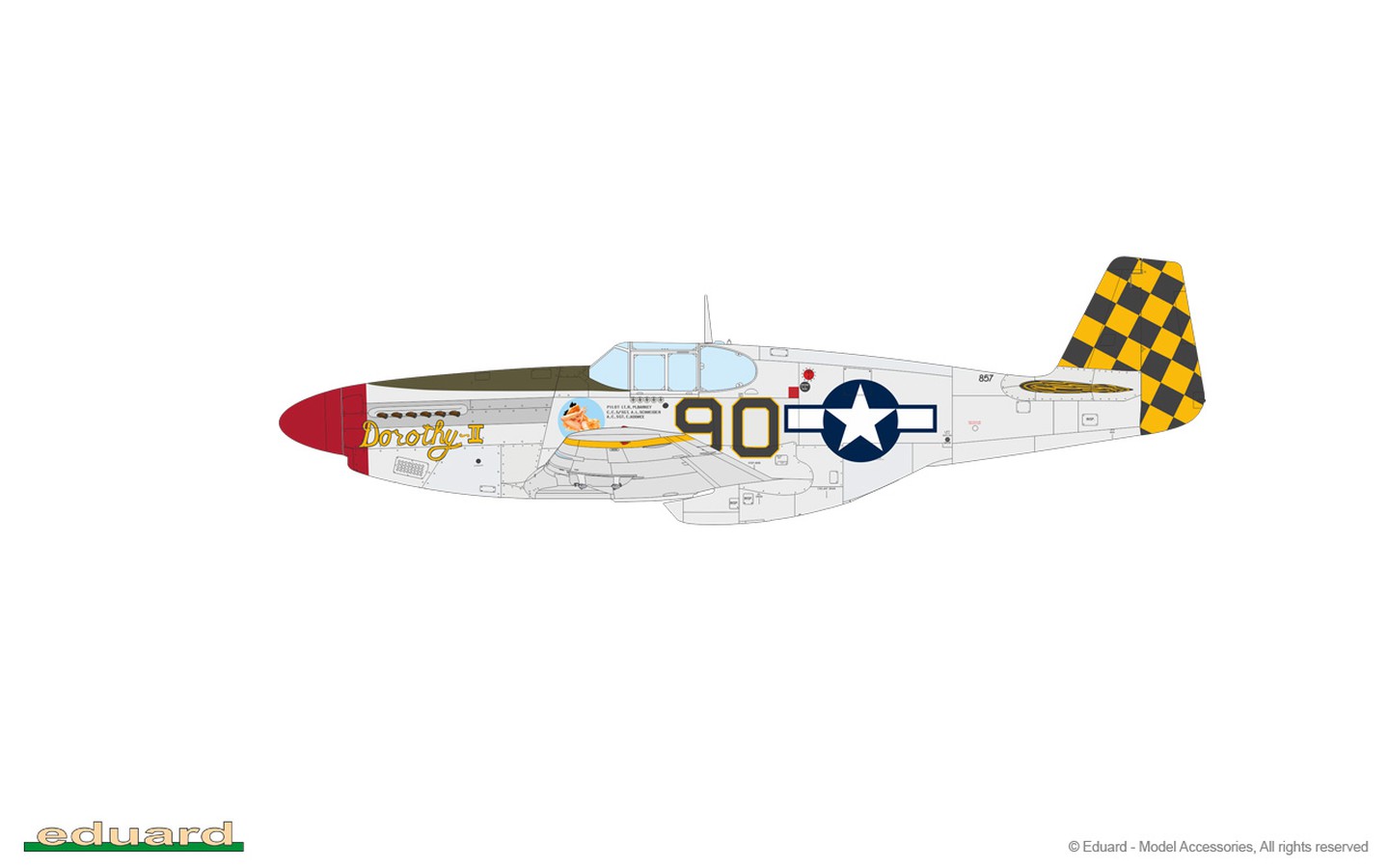 Maquette Plastique P-51B Mustang Auvent Normal 1/48 Eduard - 6 Marquages Militaires, Pièces Gravées Incluses