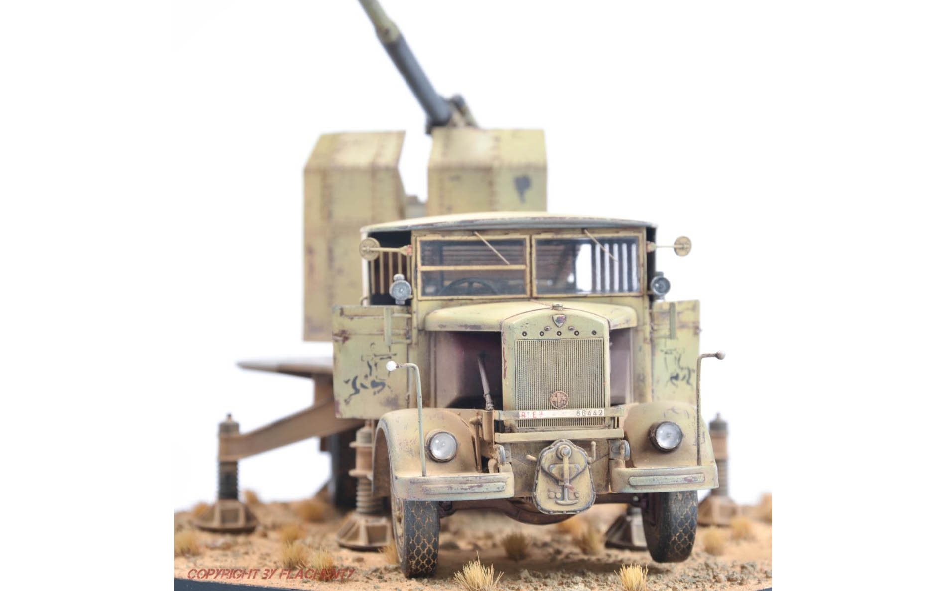 Italian Autocannone 3Ro with 90/53 90mm Anti Aircraft Gun