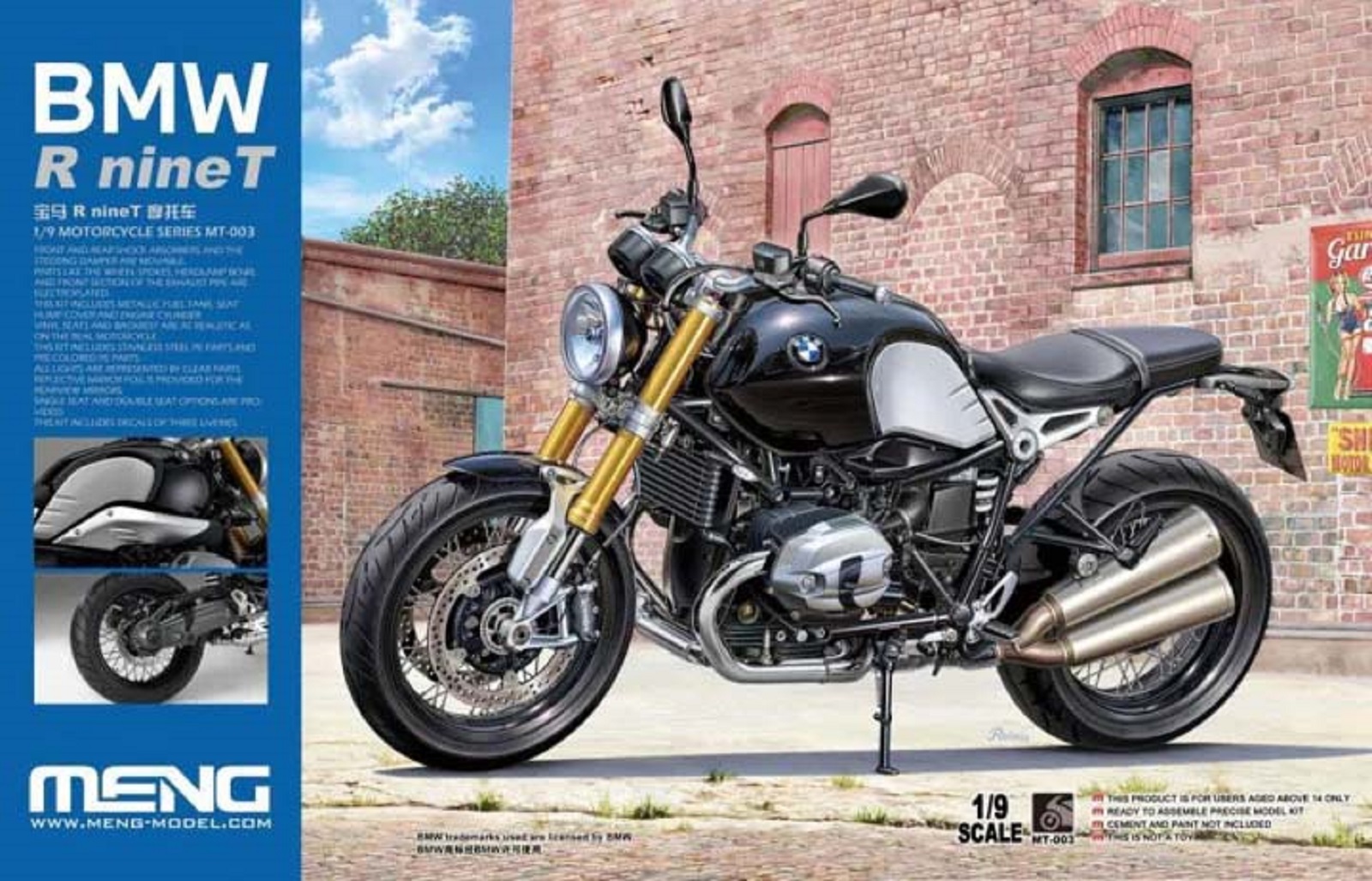 1/9 BMW R nine T 「MOTORCYCLE SERIES」 BMW R nine T - Meng MT-003 | kingshobby.com