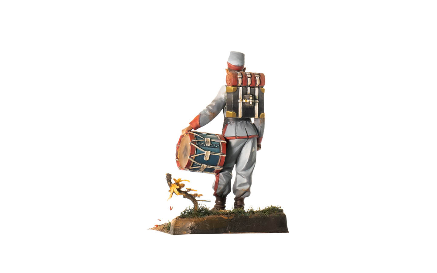 Figurine étain 54mm Drummerboy Guerre Civile Américaine - Niveau Artistique Peint à La Main - Andrea Miniatures