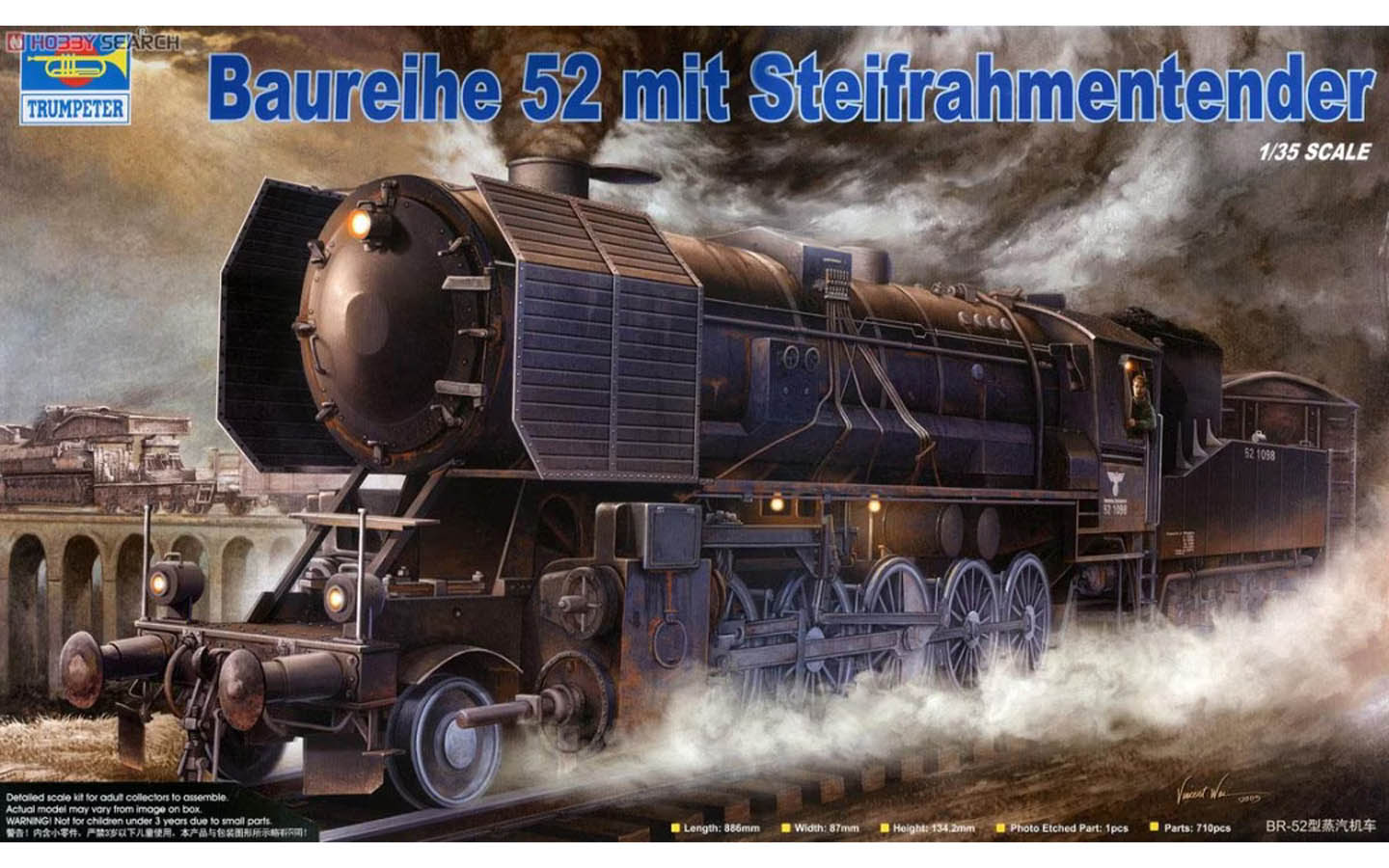 Baureihe 52 mit Steifrahmentender - Kriegslokomotive BR52