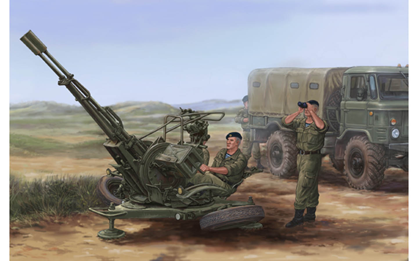 Russian ZU-23-2 Anti-Aircraft Gun - Trumpeter 02348 | kingshobby.com