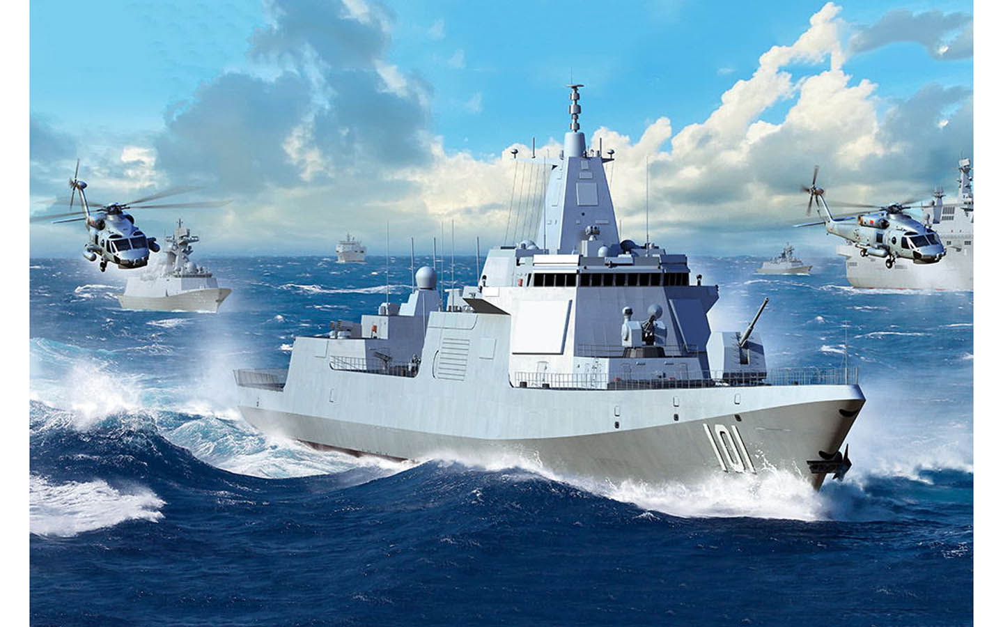 PLA Navy Type 055 Destroyer - Trumpeter 03620 | kingshobby.com