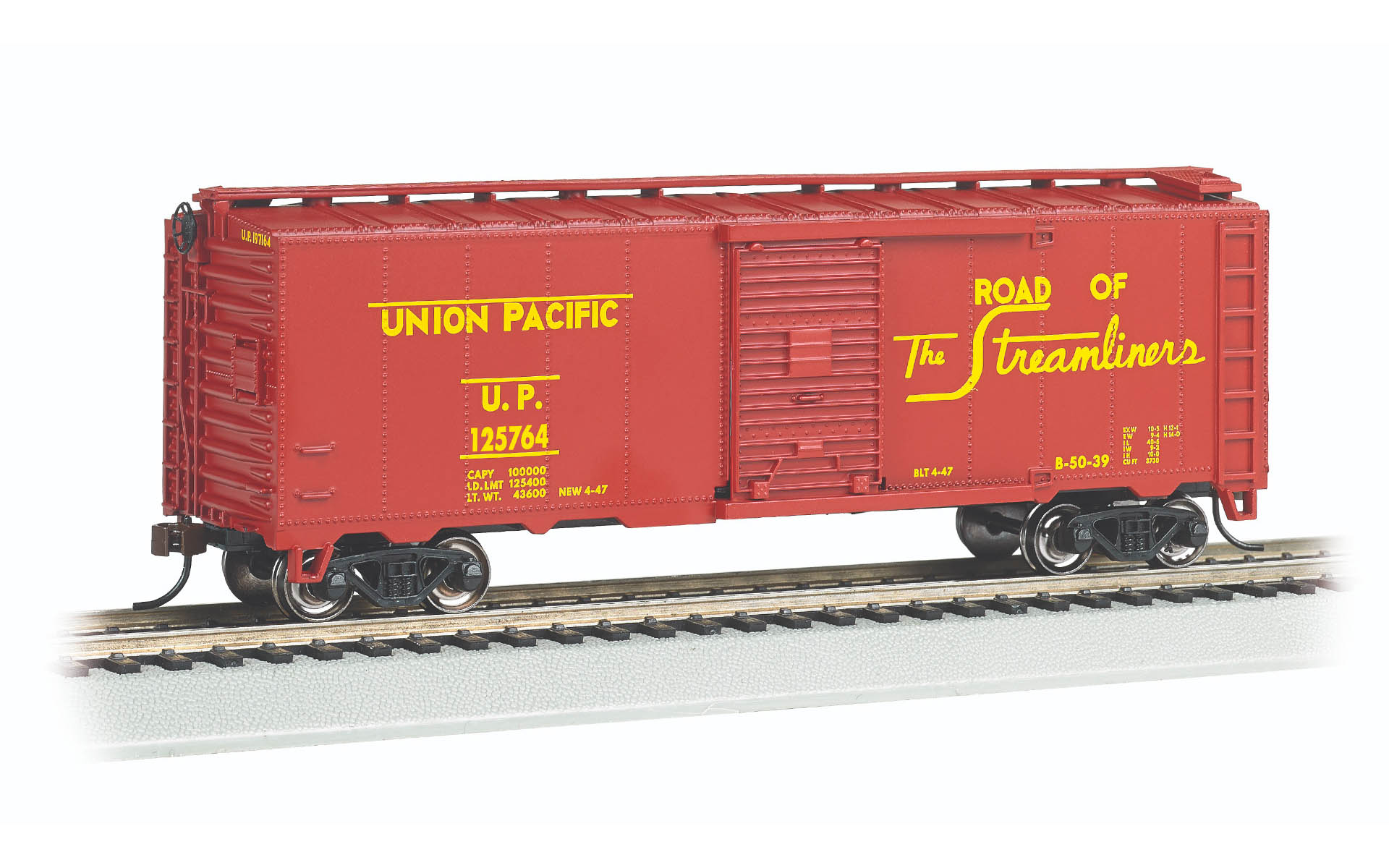新品未使用40ftボックスカー UP ウエザリング仕様 4両セット 40' Steam Era Boxcar - Union Pacific #125764 - Bachmann