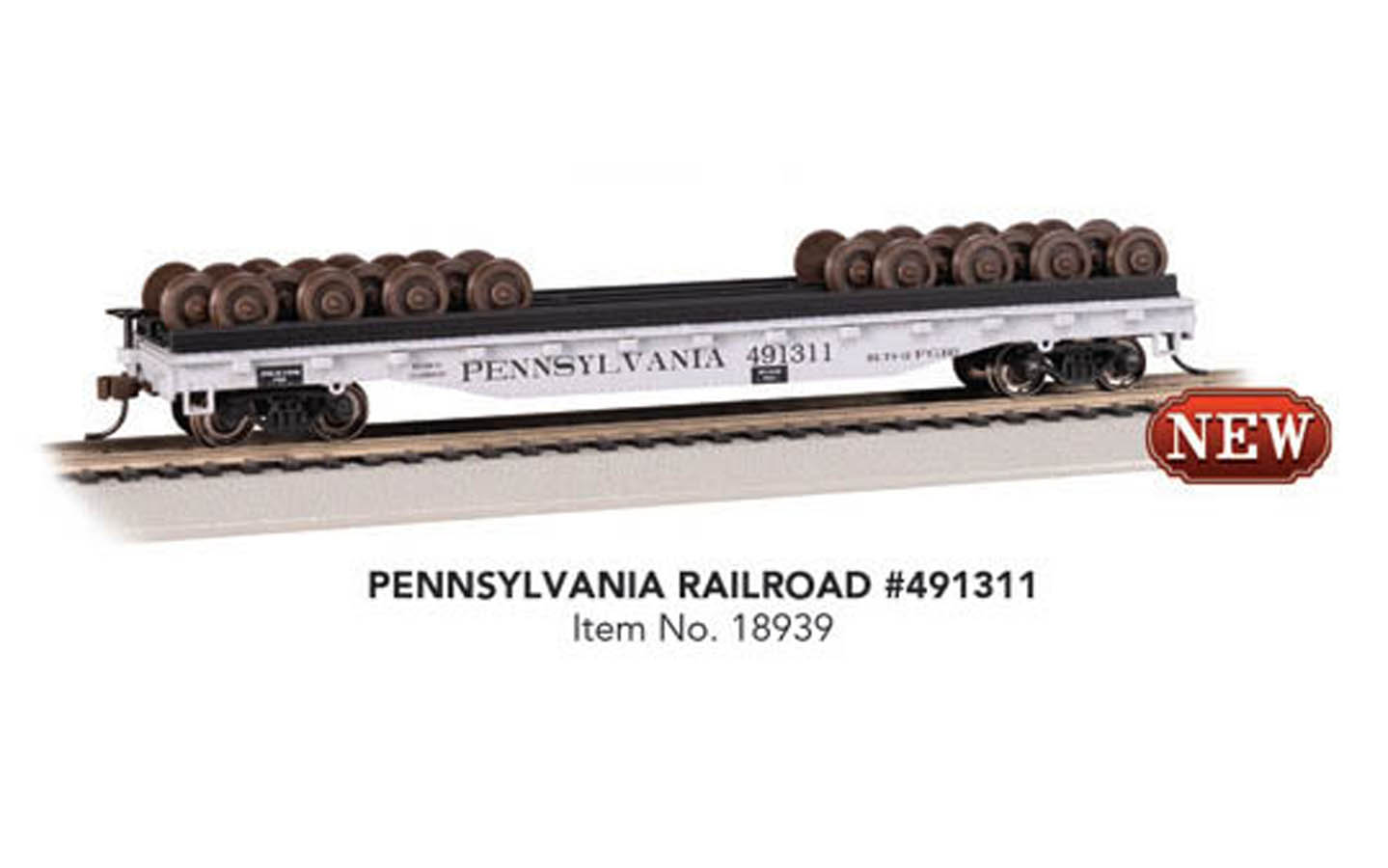 Pennsylvania Railroad 491311, 52' Wheel Flatcar with Wheel Load