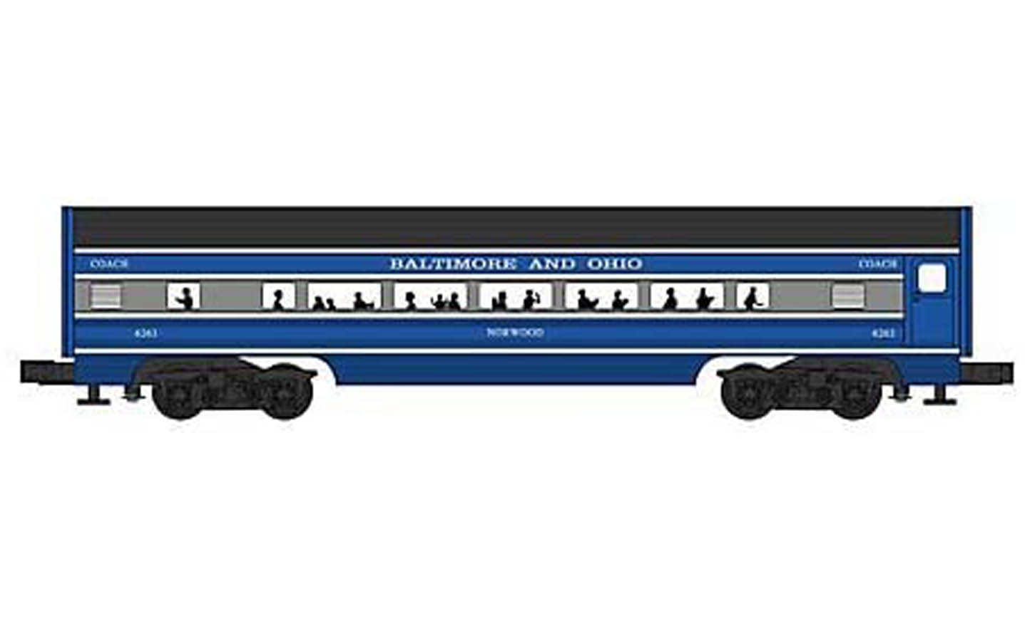 Aluminum Streamliner 2Car Passenger AddOn Set Baltimore & Ohio