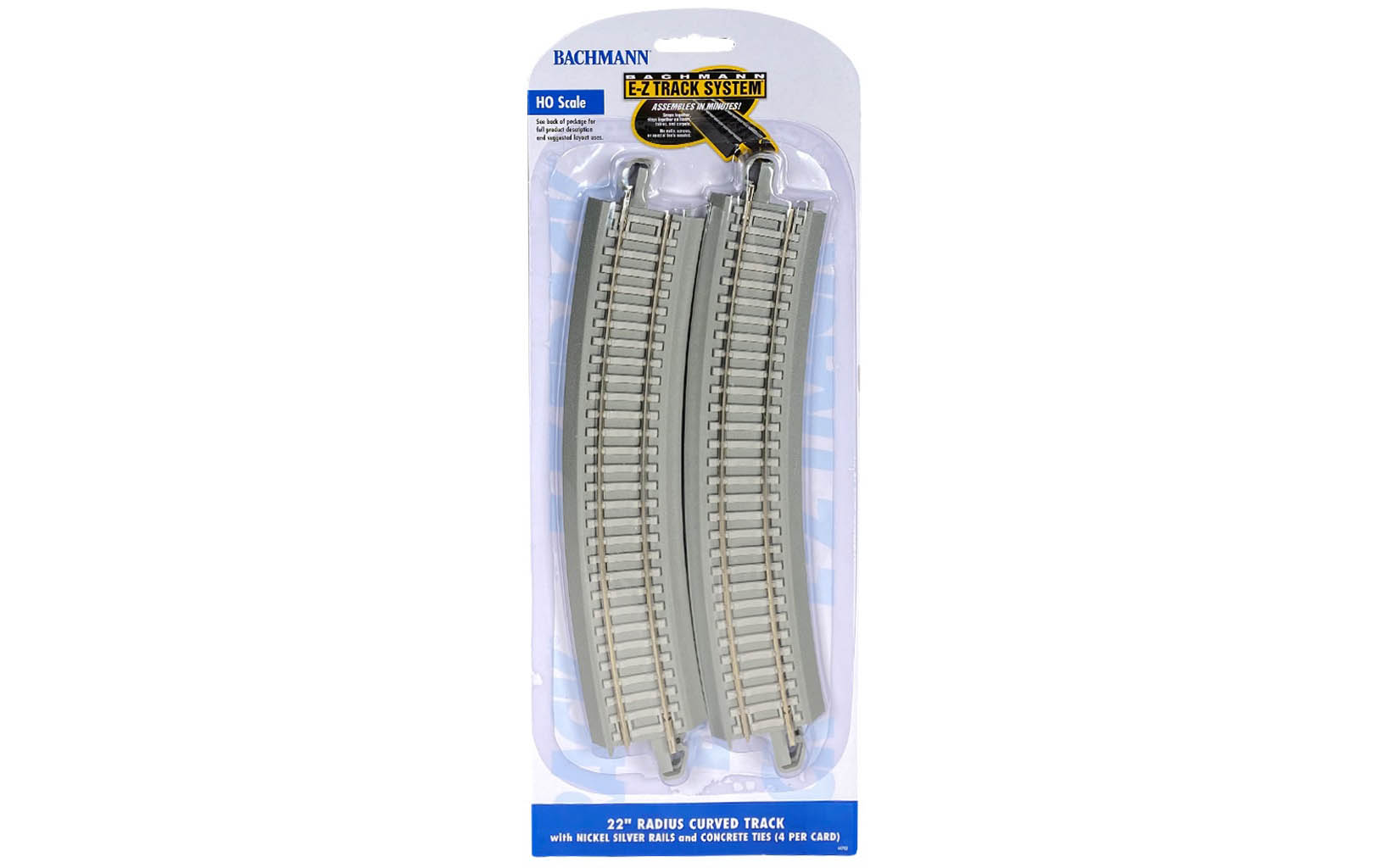 Bachmann 44514 EZ-Track HO Scale 4-1/2" Straight Track (4 Pieces) Nickel Silver Rails