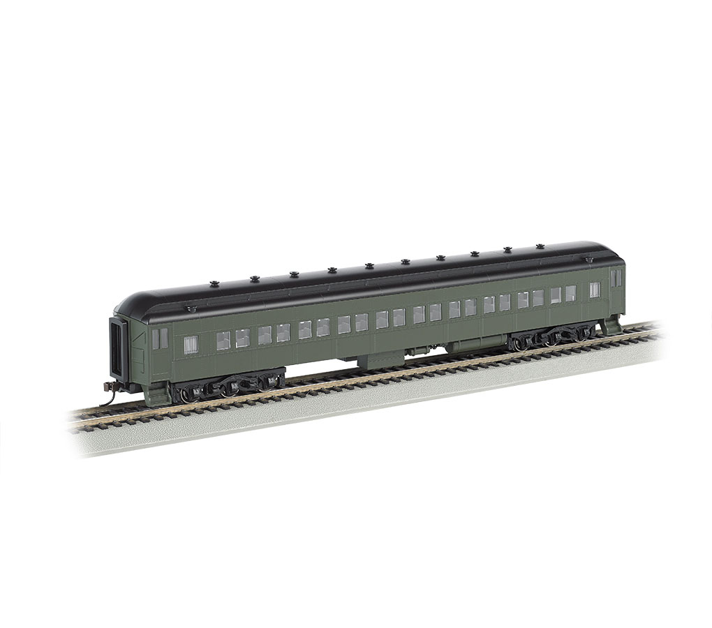 Painted_Unlettered_Pullman_Green_72_Coach_HO_Scale_13708_1 image