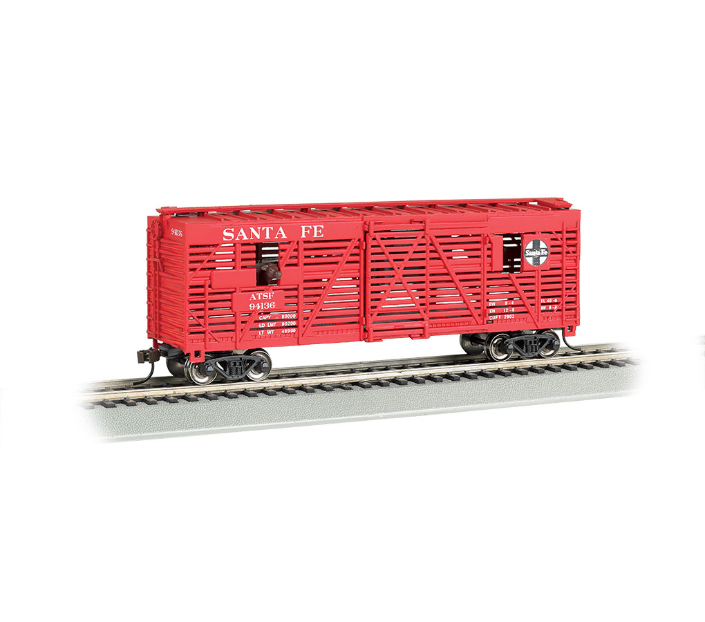 Bachmann 19708 HO Scale 40' Animated Stock Car - Ready To Run - Silver...
