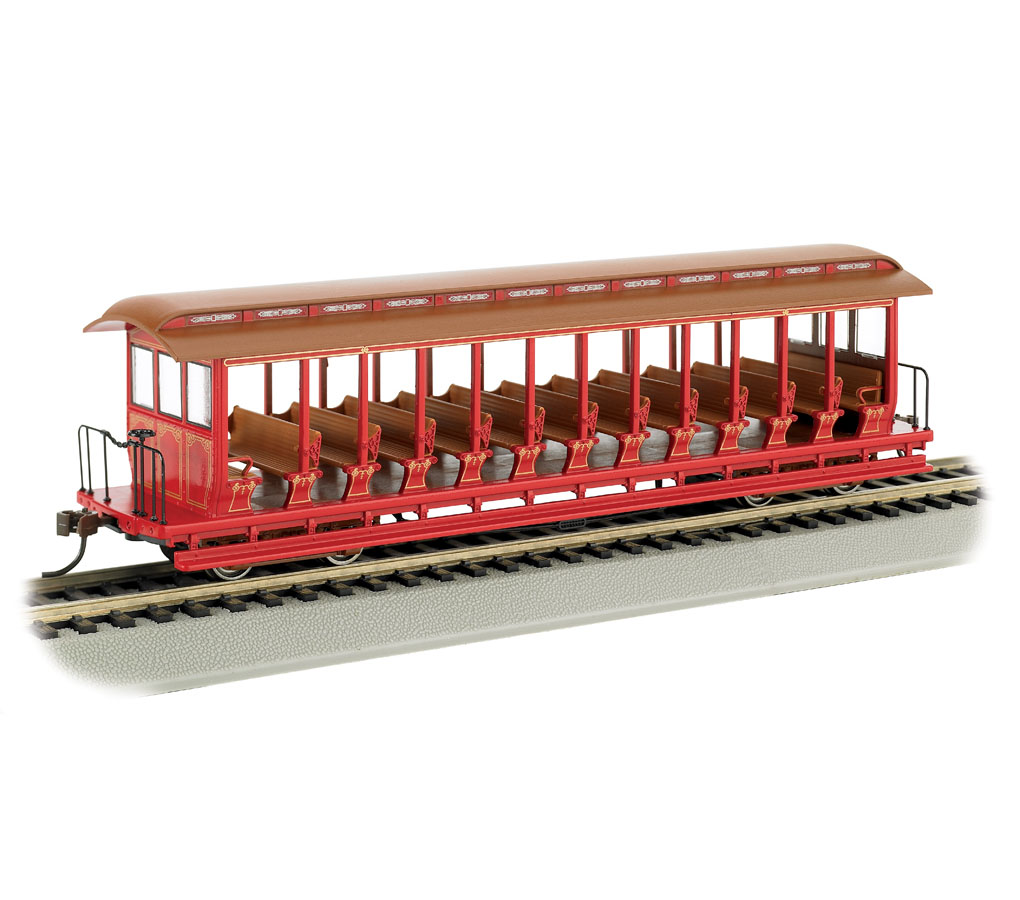 Unlettered Red/Brown Jackson Sharp OpenSided Excursion Car HO