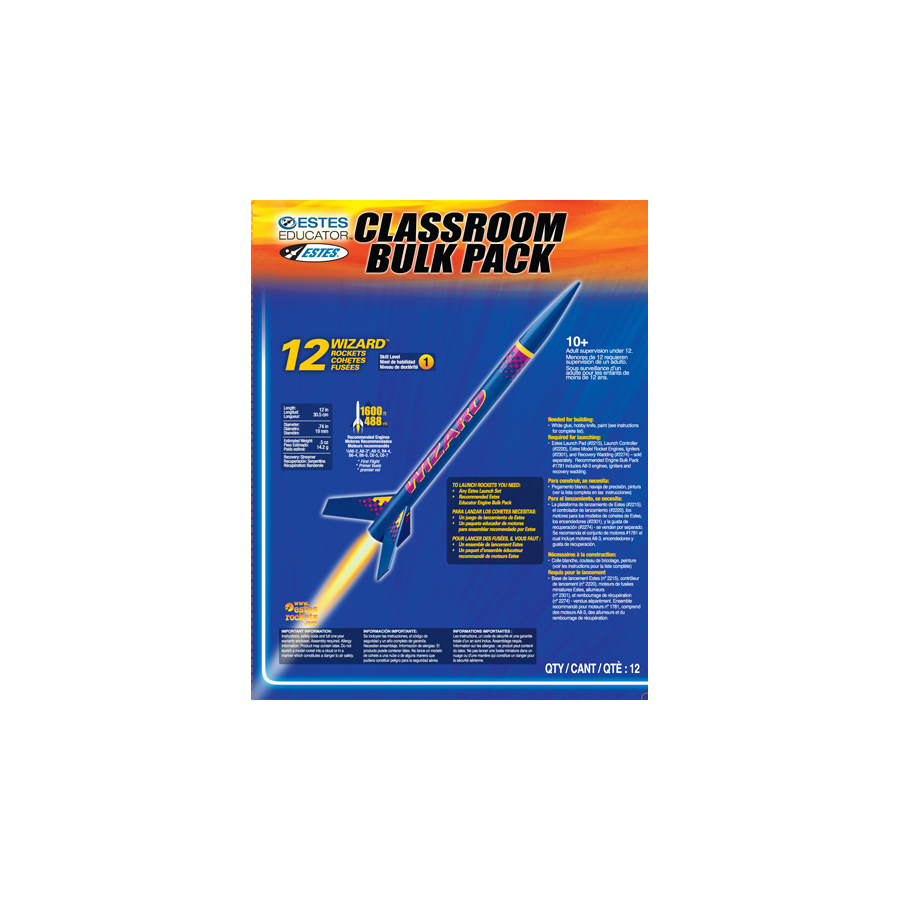 thumbnail image 2 of Estes Wizard Rocket Bulk Pack - 12 Rockets For Group Launches - Model Rocket Kit 2 of 13