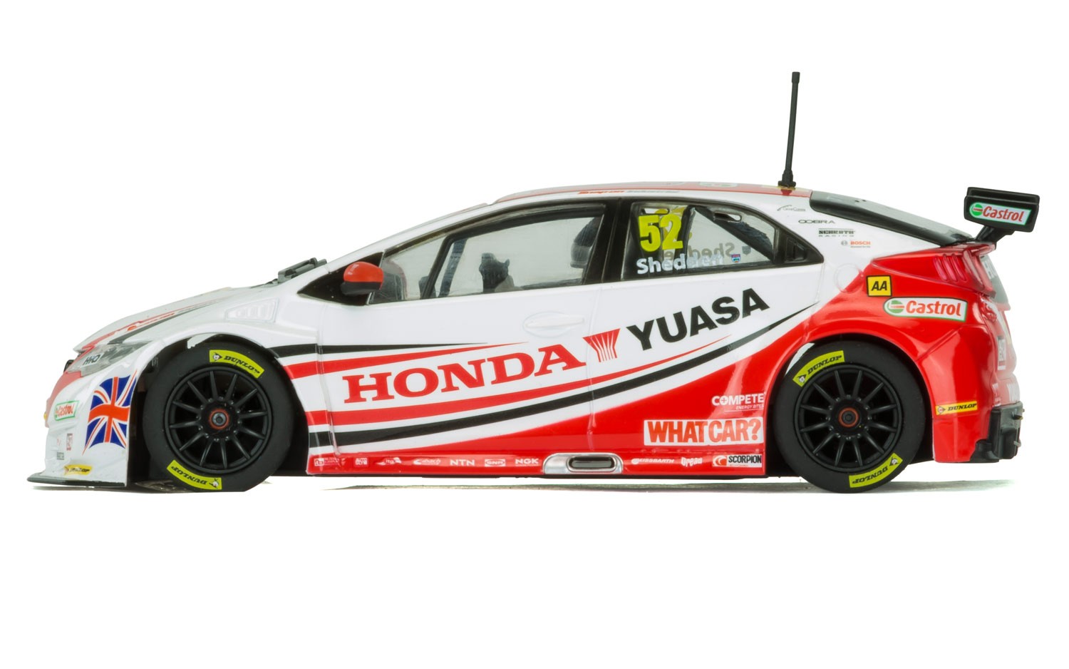 Voiture Slot Lotus Honda Civic BTCC - Échelle 1:32, Championnat 2015, Modélisme Hornby - 3