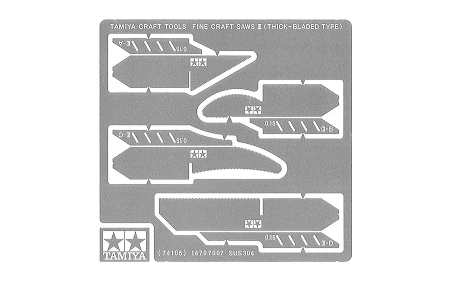 Fine Craft Saw Blades Thick Type, 0.15mm Tamiya 74105